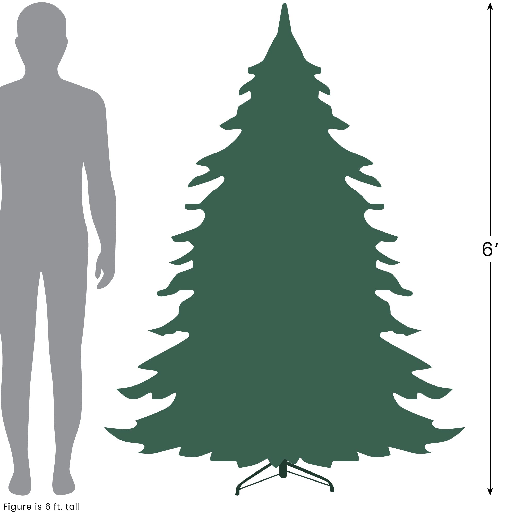 6 ft Pre-Lit Artificial Christmas Tree - Northern Balsam Fir Pencil Tree with 21