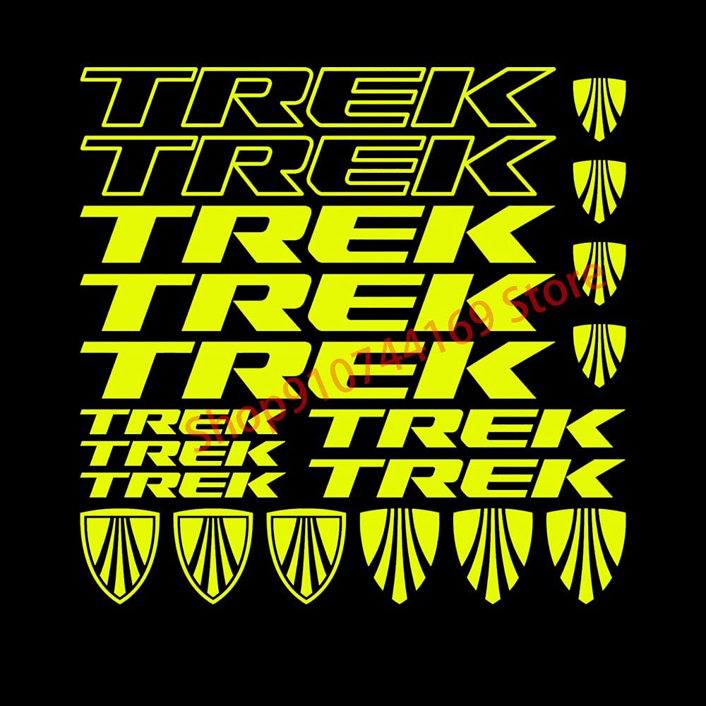 Premium Trek Bike Stickers - 20-Piece Set for MTB, BMX & Road Bicycles (Vibrant Yellow) - Perfect for Customizing Frames, Helmets & Water Bottles - Great Gift for Cycling Enthusiasts