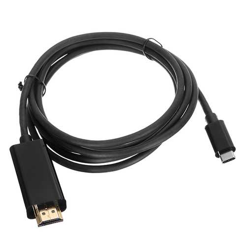 6ft 1.8M 4K USB 3.1 Type C Male to HDMI Male Adapter Cable for MacBook Pro, iPad, Tablet - High Speed Data Transfer & Video Streaming for Home Office & Entertainment