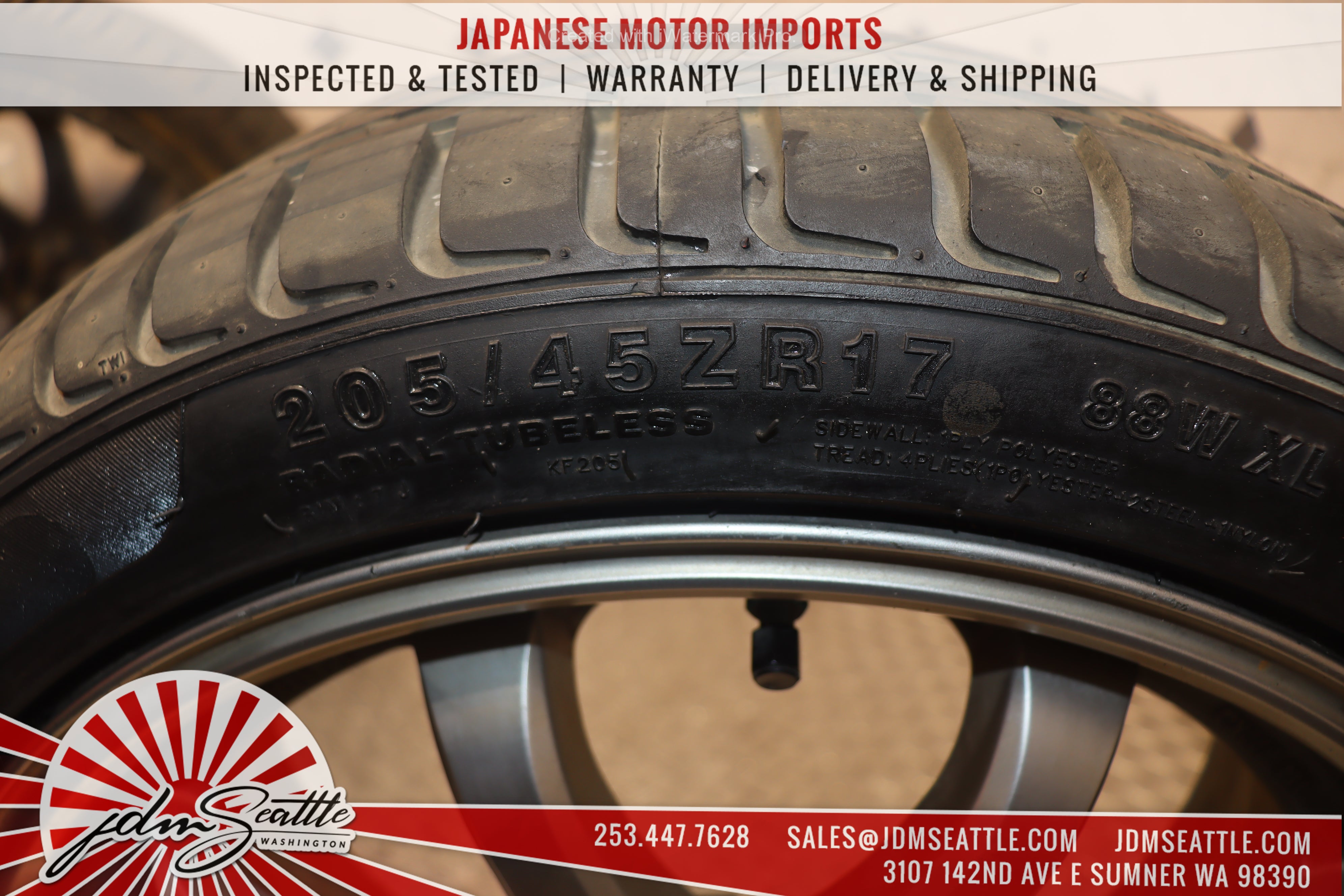 JDM WORK EMOTION XD9 Wheels 17x7 +53 4x114.3 - Set of 4 205/45ZR17 Performance Rims for Drifting, Track Racing & Street Tuning