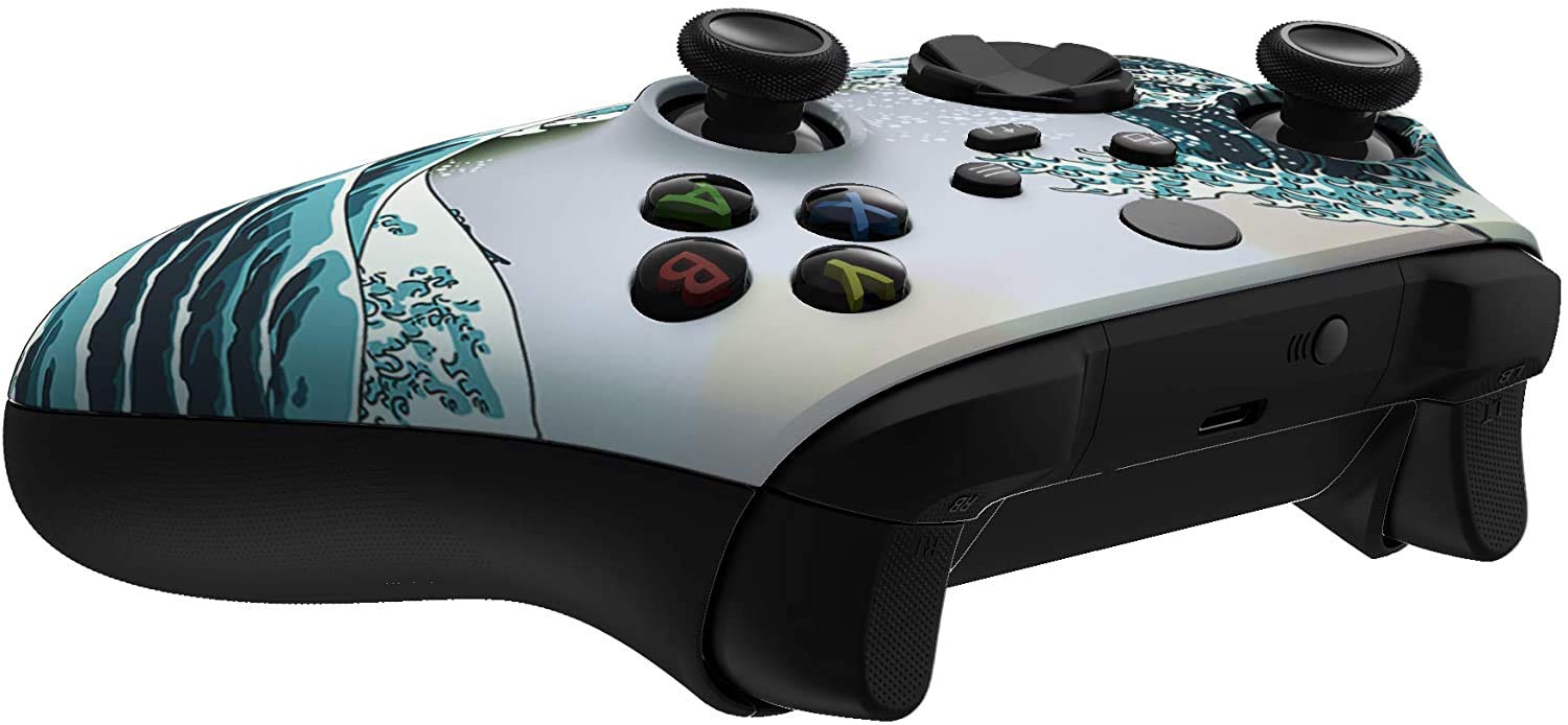 Custom Wireless Xbox Controller for Microsoft Xbox Series X/S & Xbox One - Soft Touch Grip - Personalized Design (X/S Waves) - Perfect for Gaming, Streaming & Competitive Play