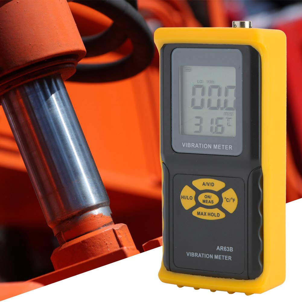 AR63B LCD Digital Vibration Tester - Handheld Split Vibrometer with Intelligent Accelerometer for Power Plants & Petrochemical Industry | Vibration Meter Analyzer for Machinery Maintenance & Equipment Monitoring