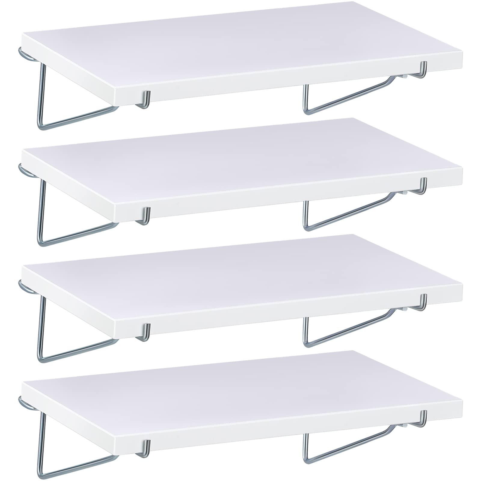 Blulu 4-Piece Large Pegboard Shelf Kit - Durable Fiberboard Pegboard Shelving with Stain-Resistant Storage Brackets - Wall Organizer for Garage, Kitchen & Workshop (10 x 5.7 Inches, White) - Perfect for Tools, Spices & Craft Supplies Storage