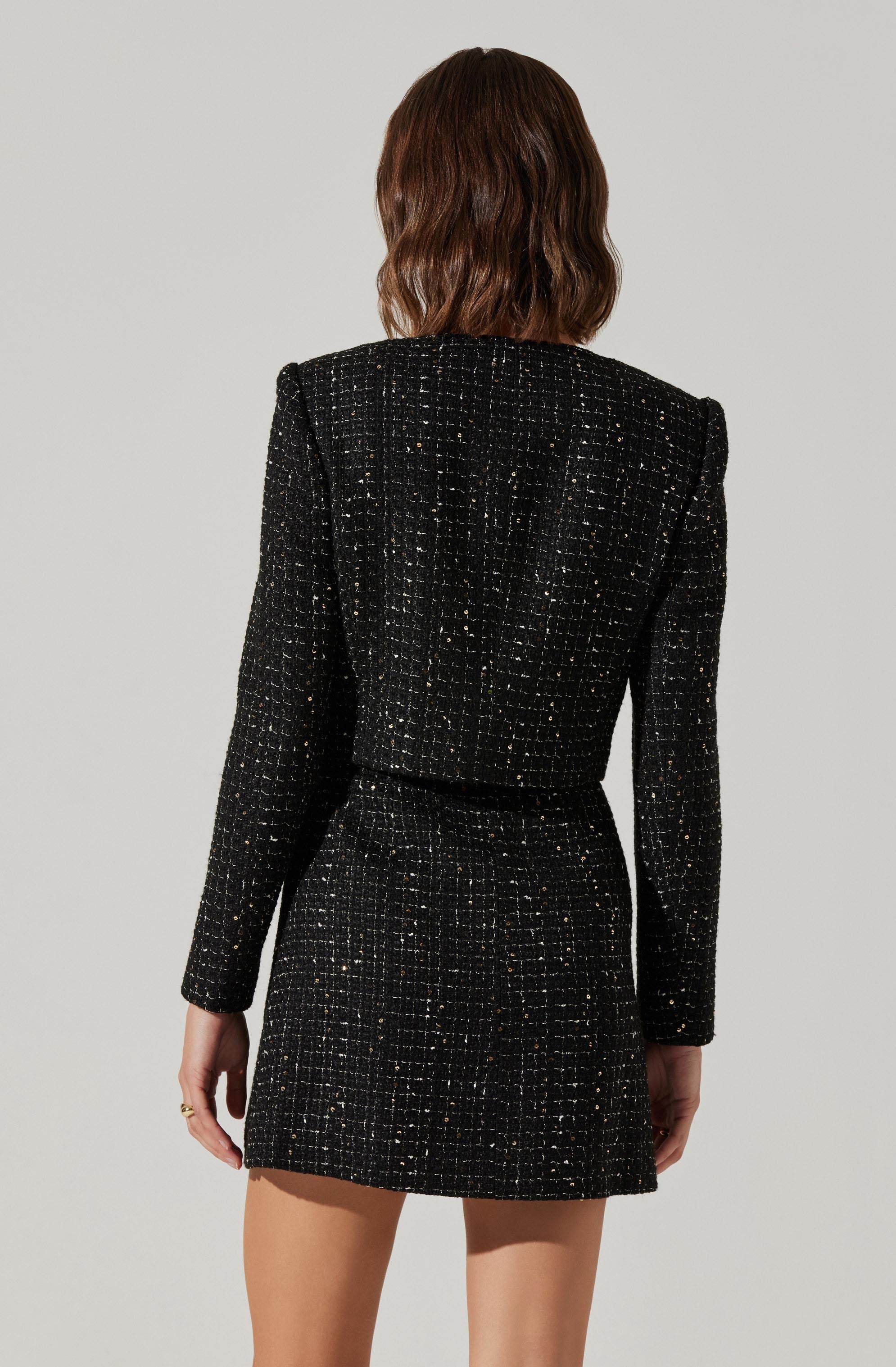 Milena Cropped Tweed Jacket for Women - Stylish Blazer with Pockets | Perfect for Office, Date Night & Fall Fashion