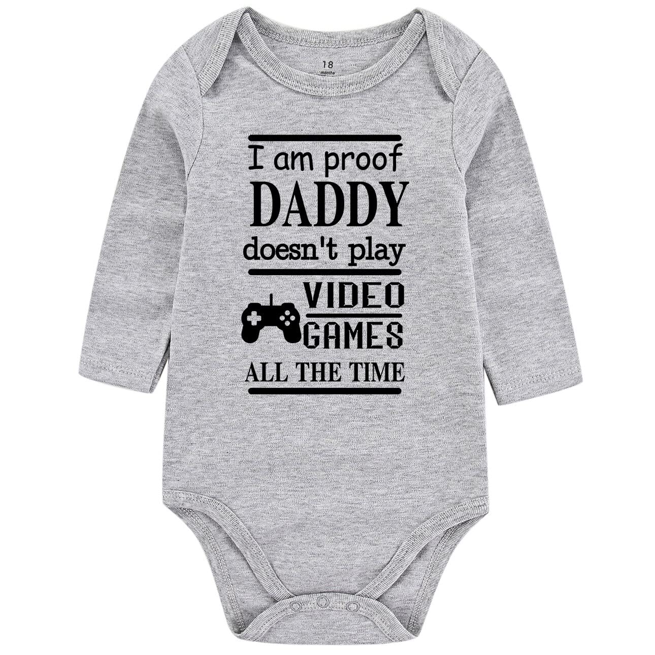 Funny Unisex Baby Bodysuit 0-3 Months - Cute Daddy Play Games Design for Newborns | Perfect for Playtime, Family Photos & Everyday Wear