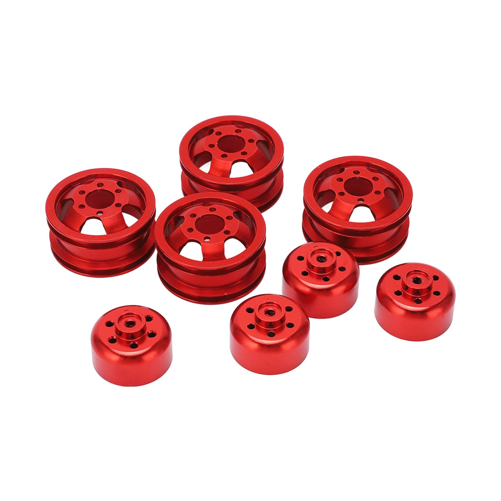 High Strength Demeras Aluminum RC Wheel Hub for WPL Model Vehicles - Durable RC Wheel Rim (Red) - Perfect for Off-Road RC Cars & Crawler Upgrades
