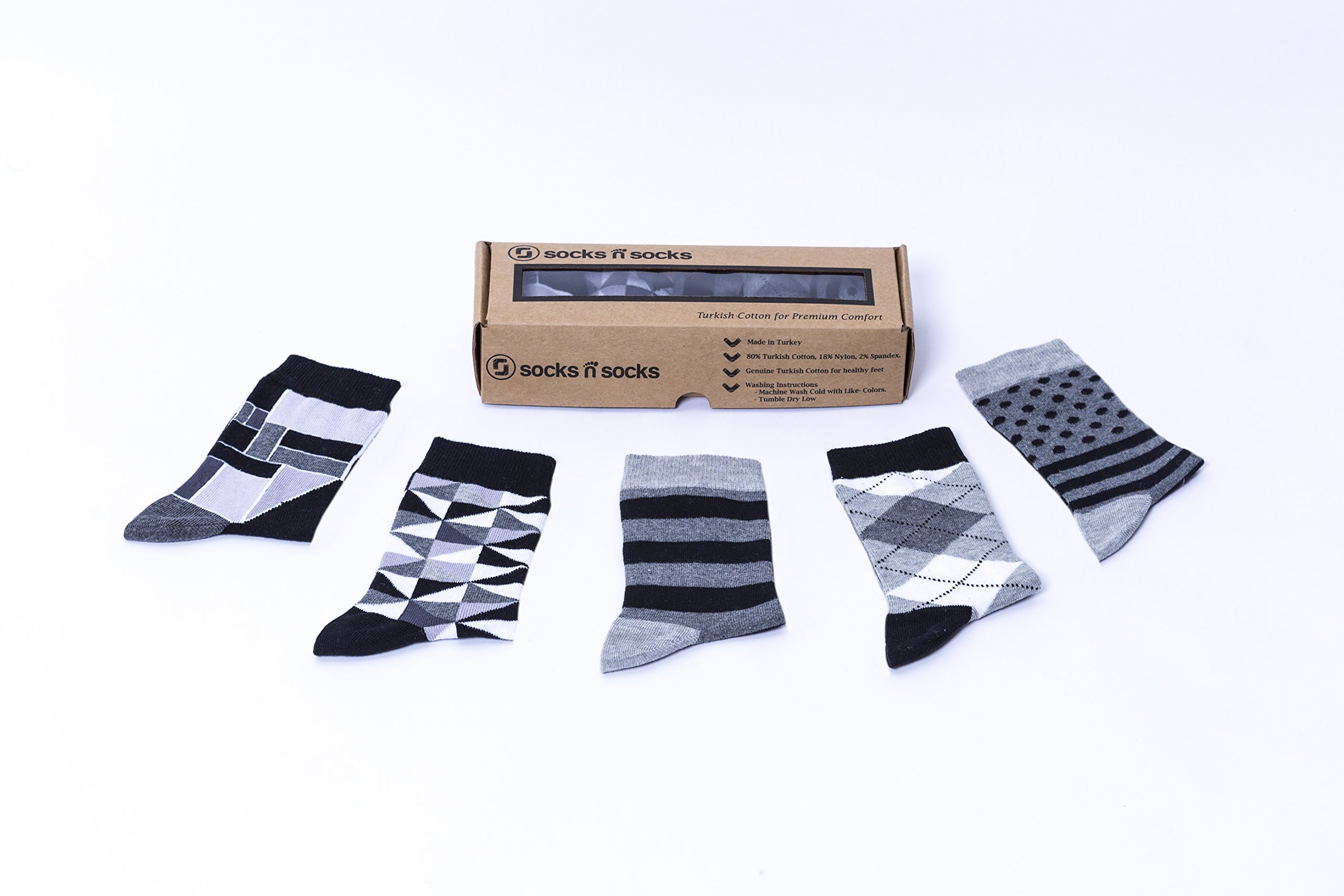Kids 5-Pair Cotton Crew Socks Gift Set - Colorful, Fun & Cool Dress Socks for Boys & Girls | Perfect for School, Parties & Everyday Wear