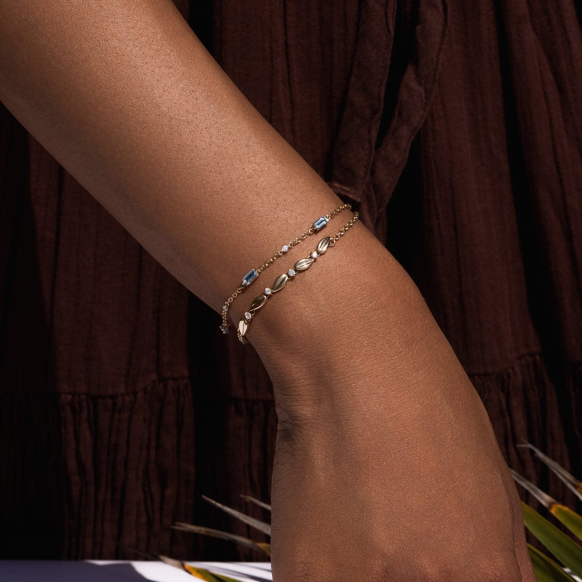 Aquamarine Azure Bracelet for Women - Genuine Stone Beaded Jewelry - Elegant Adjustable Wristband for Daily Wear, Gift Giving & Special Occasions