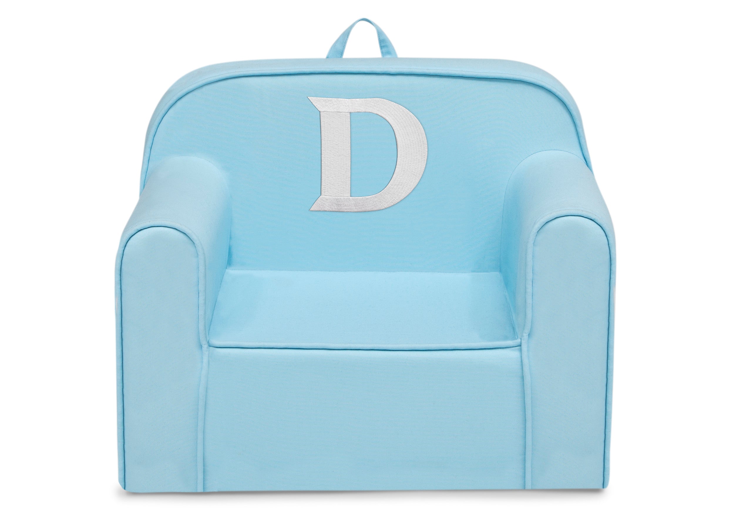 Personalized Monogram Light Blue Cozee Chair - Custom Plush Recliner for Living Room, Nursery & Office - Cozy Reading & Relaxation Seat