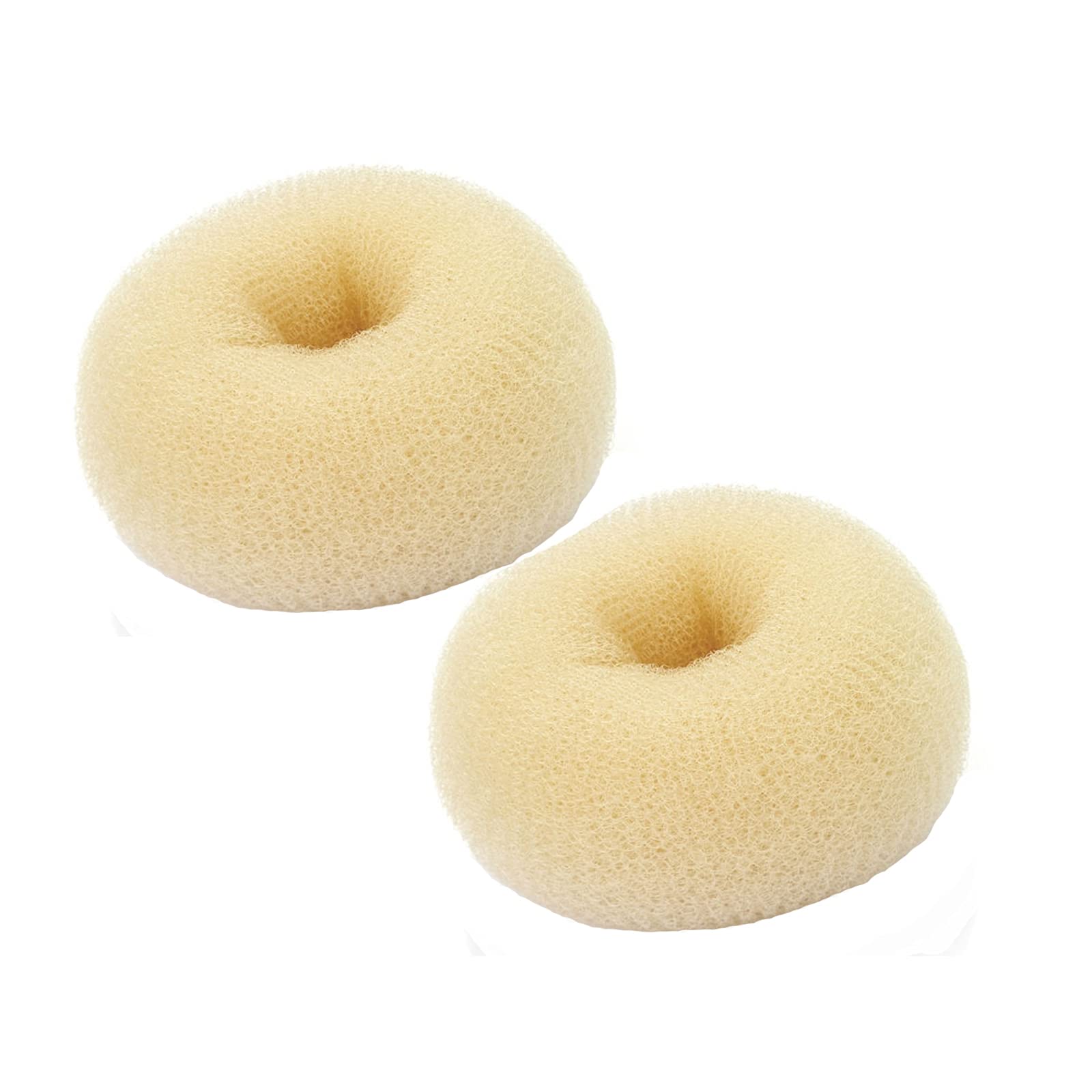Blonde Hair Donut Bun Maker for Kids - 2.5 Inch Ring Style Chignon Shaper for Short & Thin Hair (Beige) | Perfect for School, Parties & Dance Performances