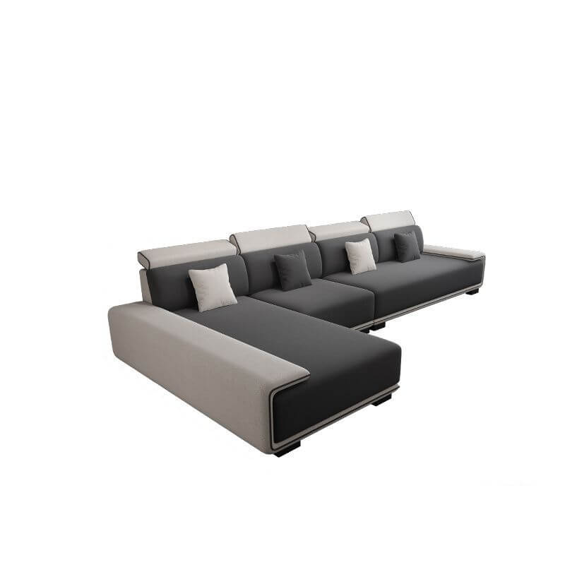 L-Shaped Scratch-Resistant Corner Sectional Sofa in Dove Grey - 3-Piece Left-Facing Armless Design with Chaise Lounge | Perfect for Living Room, Family Room & Small Spaces