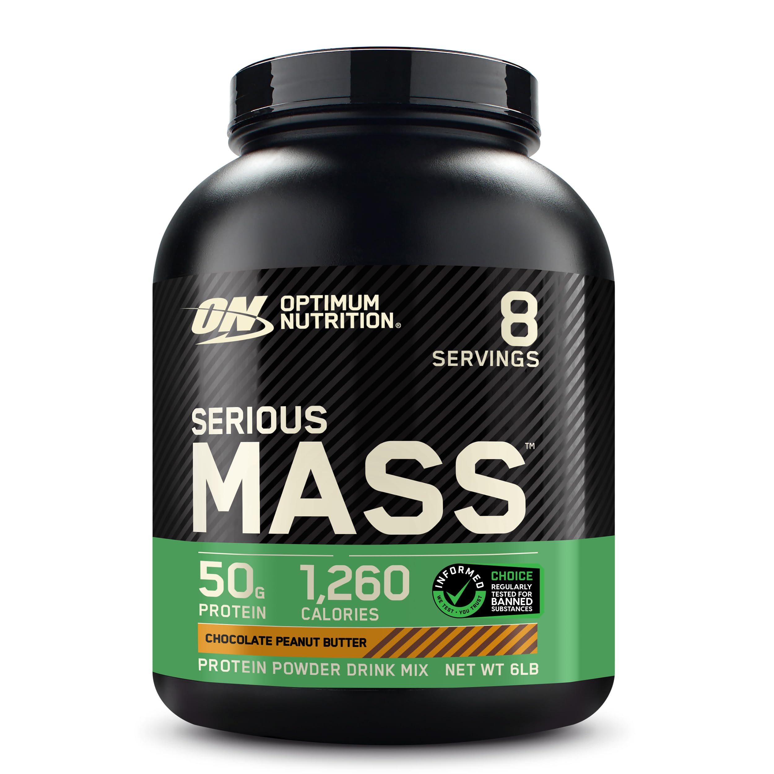 Optimum Nutrition Serious Mass Weight Gainer Protein Powder - 6lb Chocolate Peanut Butter Flavor with Creatine, Vitamins & Minerals for Muscle Growth & Immune Support - Perfect for Post-Workout Recovery & Bodybuilding Nutrition