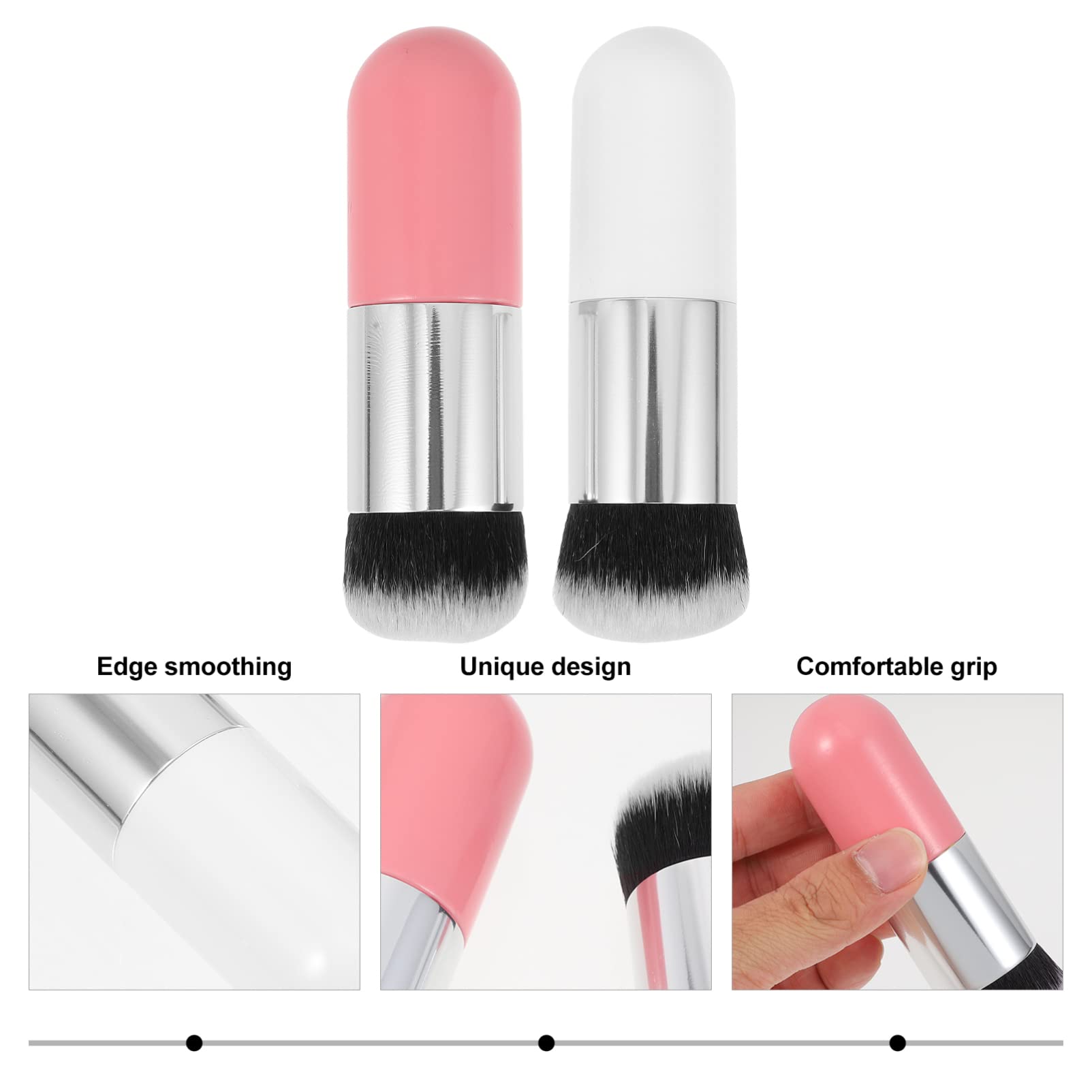 FOMIYES 4-Piece Makeup Brush Set - Foundation Brush, Bronzer Brush, Blush Brush, Travel Makeup Kit with Soft Synthetic Fibers for Flawless Face Makeup Application | Perfect for Daily Use, Professional Makeup Artists & On-The-Go Touch-Ups