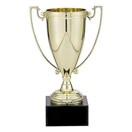 Customizable 10-1/4 Inch Gold Trophy Cup on Black Marble Base - Personalized Awards & Gifts for Sports, Academic Achievements & Corporate Recognition