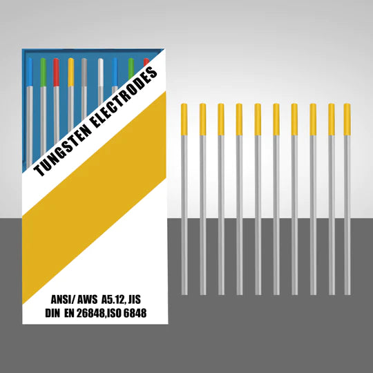 Premium SSimder WL15 Gold TIG Welding Tungsten Electrodes (10-Pack) - High Performance 2% Lanthanated for Stainless Steel & Aluminum - Perfect for DIY, Automotive & Metal Fabrication Projects