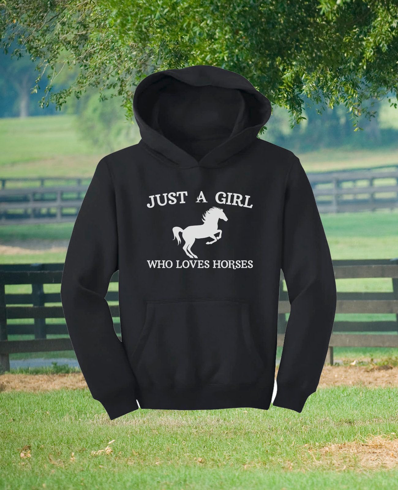 Just a Girl Who Loves Horses Hoodie - Cute Equestrian Horseback Riding Sweatshirt for Girls & Kids | Perfect Horse Lover Gift for Riding Lessons & Stable Visits