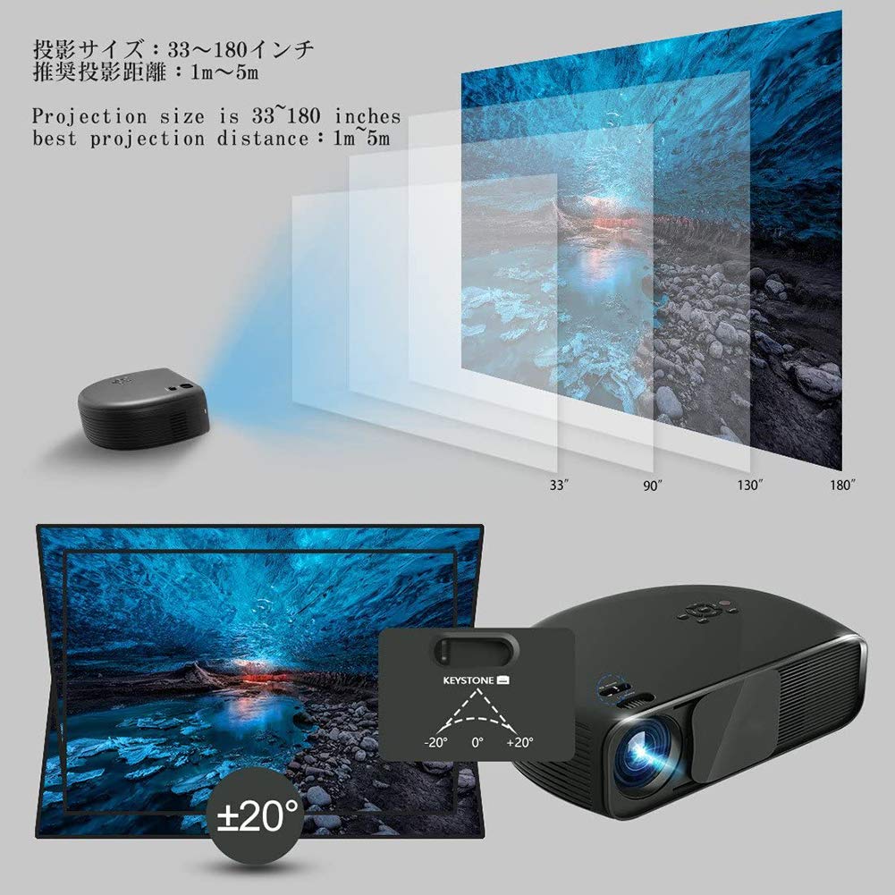 XIKDJ HD Home Cinema Projector - 3300 Lumens LED Projector Supports 1080P HDMI USB VGA for TV Laptop Smartphone - Perfect for Movie Nights, Gaming Parties & Home Theater Entertainment