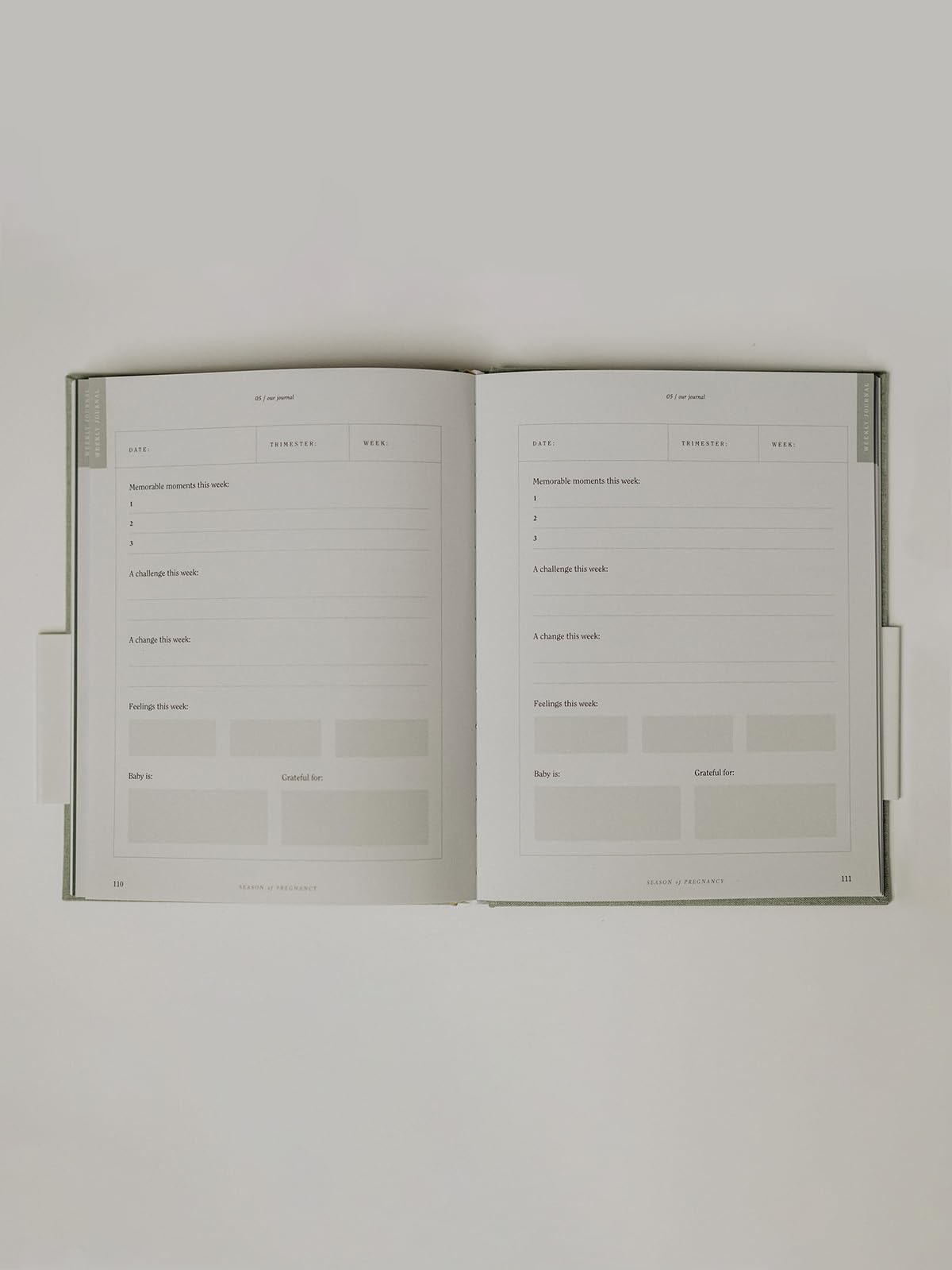 **Pregnancy Journal for Mom & Dad - Hardcover Linen Keepsake Memory Book, Weekly Pregnancy Planner & Guided Journal for New Parents - Perfect for Baby Shower Gifts & Cherishing Pregnancy Moments by Season Journals**