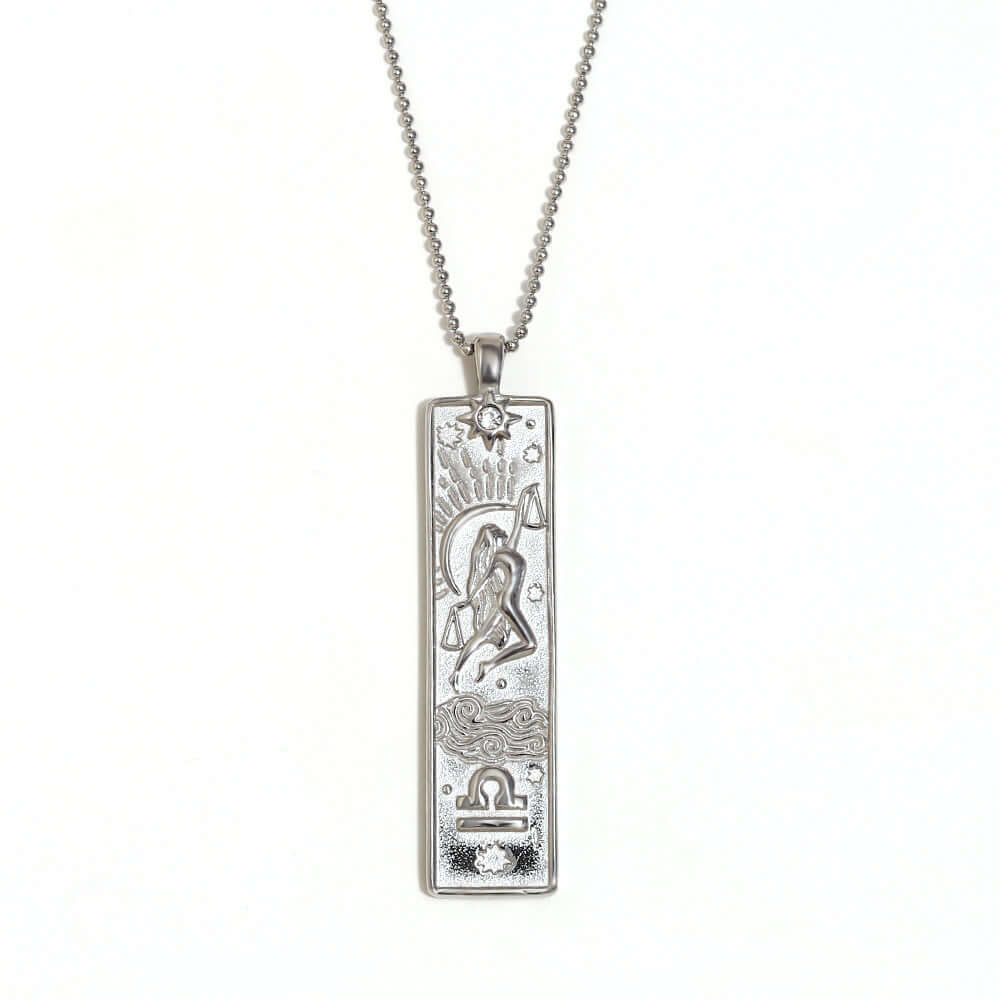 Zodiac Sign Pendant Necklace for Women - 14K Gold Plated Rectangular Charm Necklace | Perfect for Birthday Gifts, Anniversary & Daily Wear | JN3474
