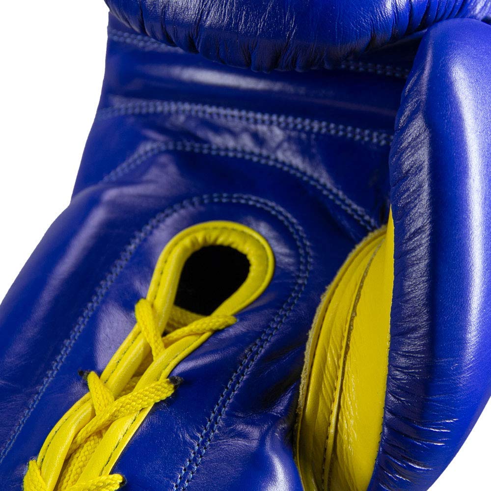 Revgear S4 Sentinel Pro Leather Boxing Gloves with Gel Padding - Premium Lace-Up MMA/Boxing Training Gloves for Men & Women - Ideal for Sparring, Heavy Bag Workouts & Competition Training