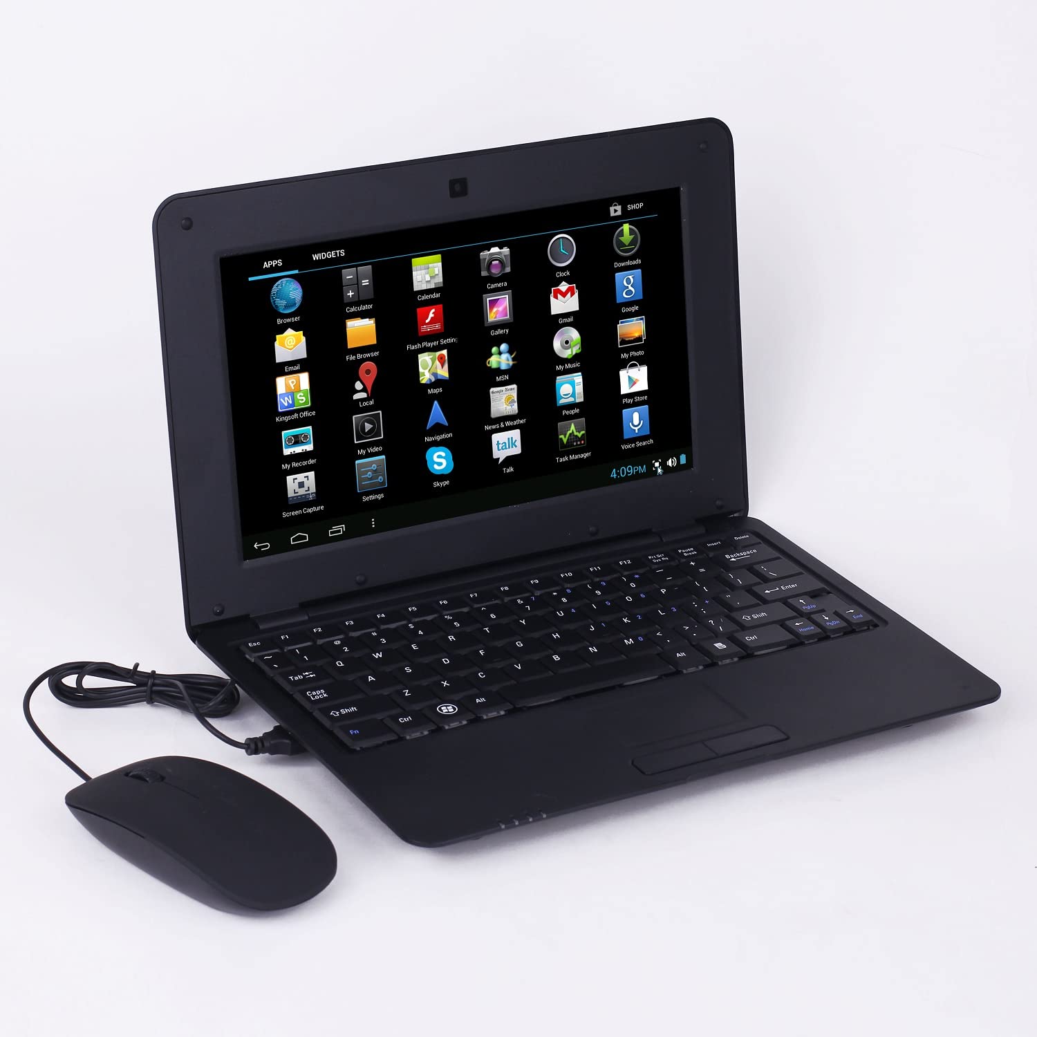 Bigmachine 10.1 Inch Portable Laptop - Quad Core Processor, 8GB RAM, Android 6.0 OS, Lightweight Mini PC with WiFi & Webcam - Perfect for Netflix, YouTube, Web Browsing & Remote Work (Black)