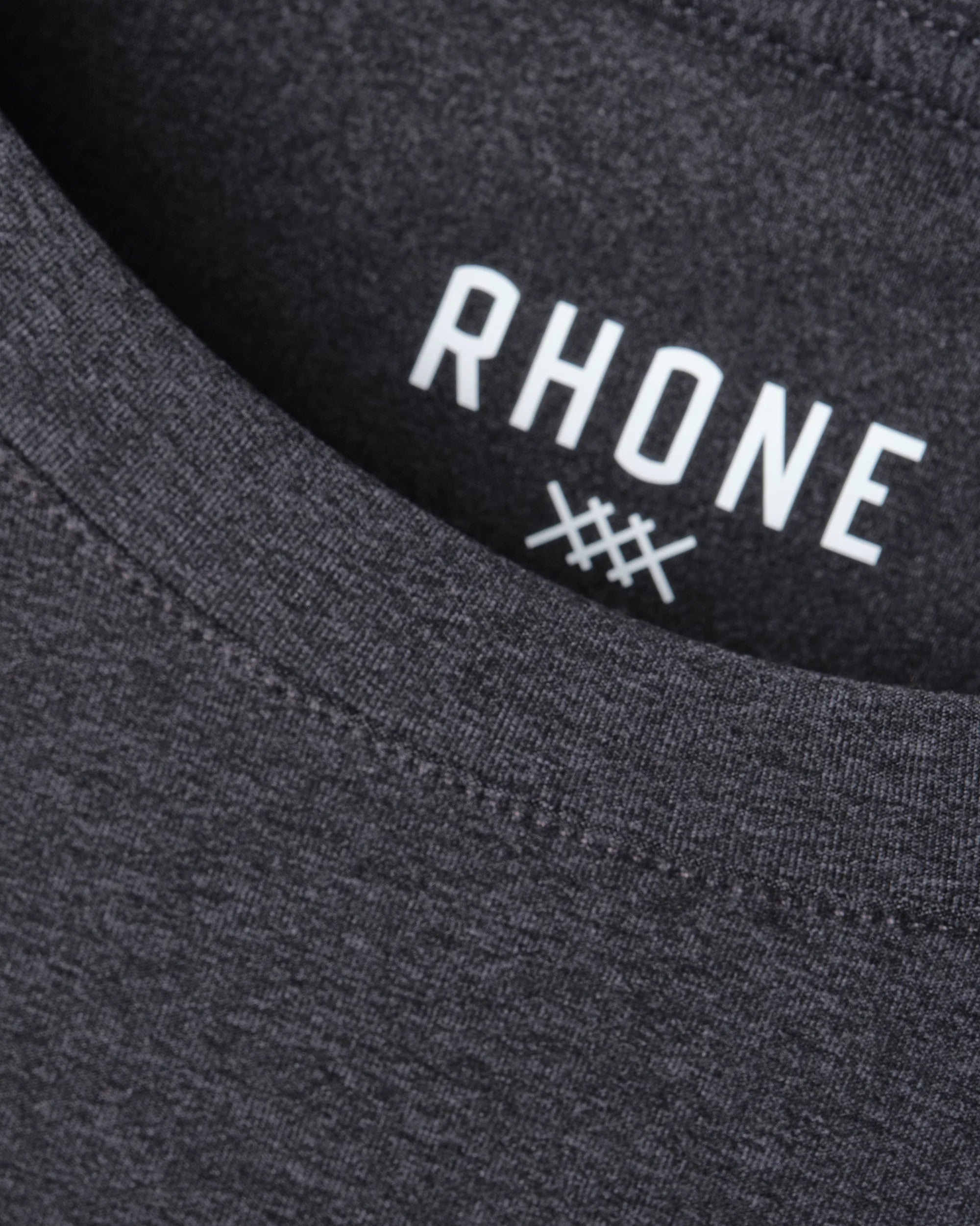 Rhone Men's Reign Trim Fit T-Shirt - Black Heather | Moisture-Wicking Performance Shirt for Gym, Running & Casual Wear