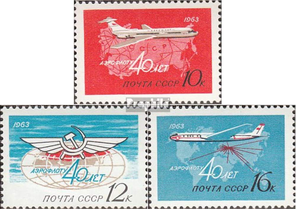 1963 Aeroflot Airline Stamps - Soviet Union 2720-2722 for Collectors | Aviation Memorabilia
