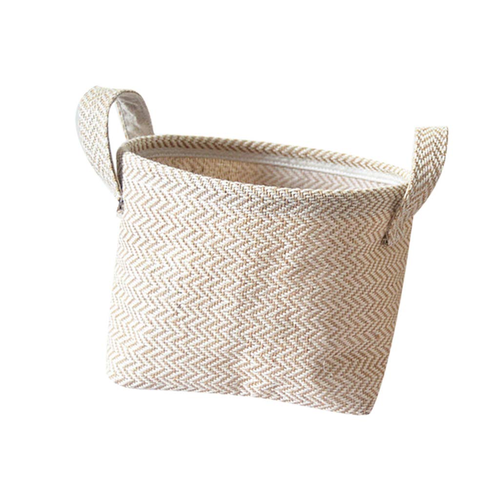 Stylish Hemoton Small Woven Cotton Basket - Decorative Closet Organizer, Nursery Storage Bin, Toy Basket & Desktop Organizer | Perfect for Home, Office & Kids Room Organization