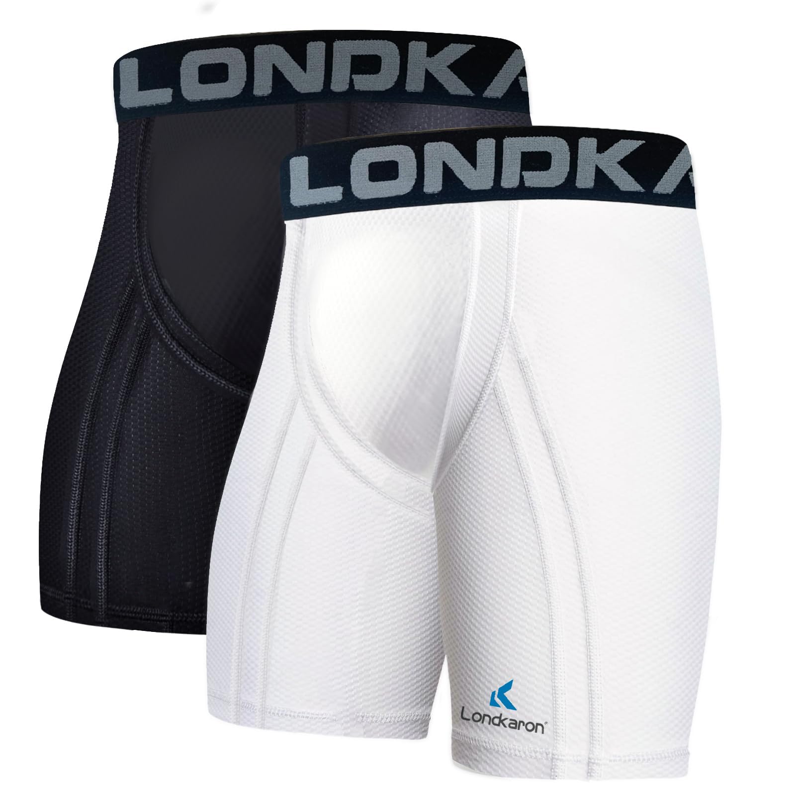 2-Pack Boys Compression Shorts with Cup Pocket - Youth Protective Sliding Underwear for Baseball, Football & Soccer - Moisture-Wicking Athletic Base Layer for Sports Training & Games