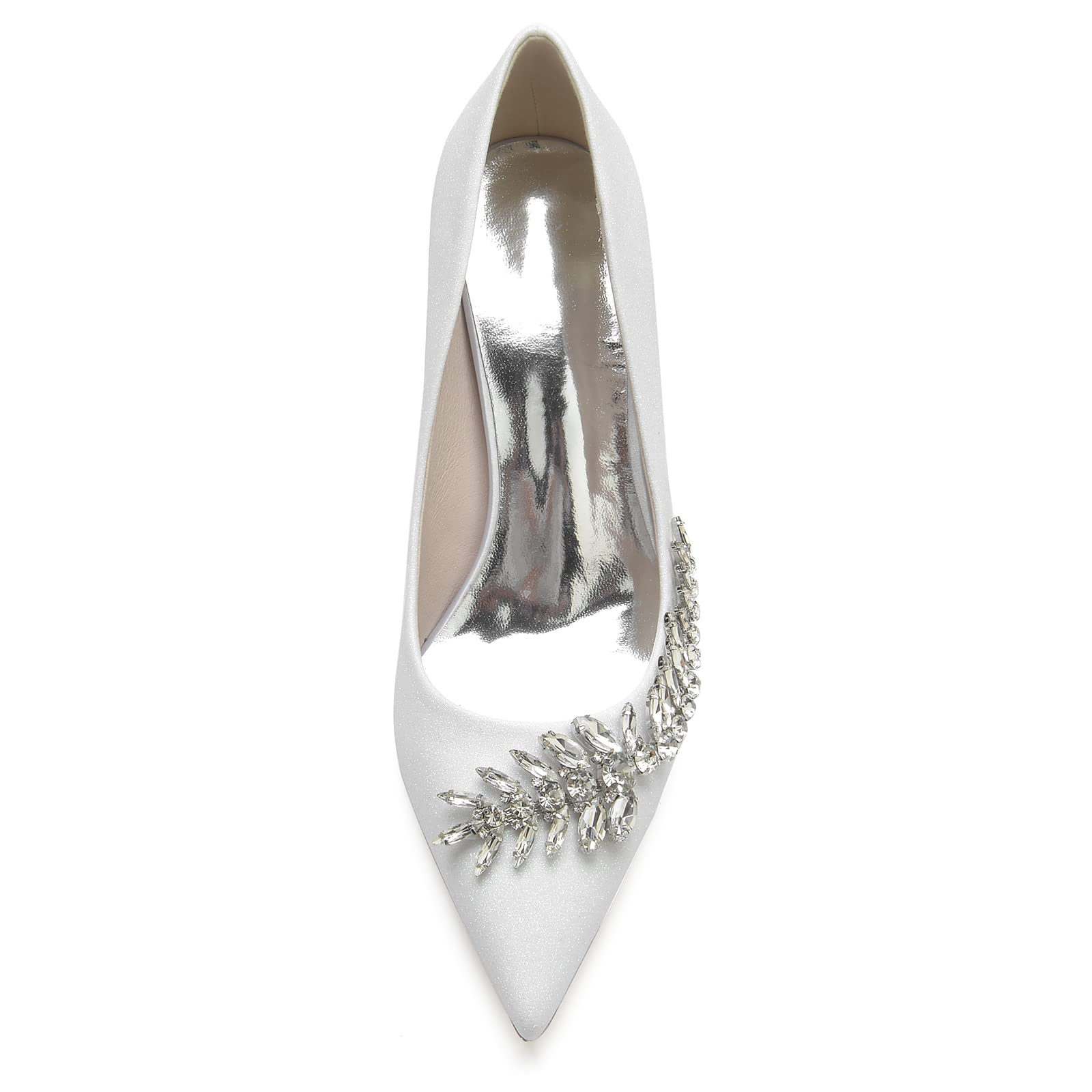 COMFASH 3.3 Inch Wedding Heels - Sparkly Sequins Closed Toe Stiletto Pumps for Bride, Bridesmaid & Formal Events (Champagne, Size 6) | Perfect for Weddings, Proms, Evening Parties & Special Occasions
