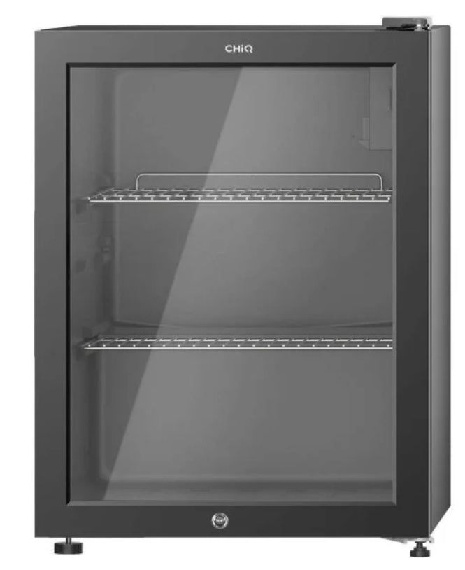 CHiQ CBC064BG 64L Triple Glass Door Beverage Cooler Refrigerator - Perfect for Home Bars, Offices, and Entertaining Spaces