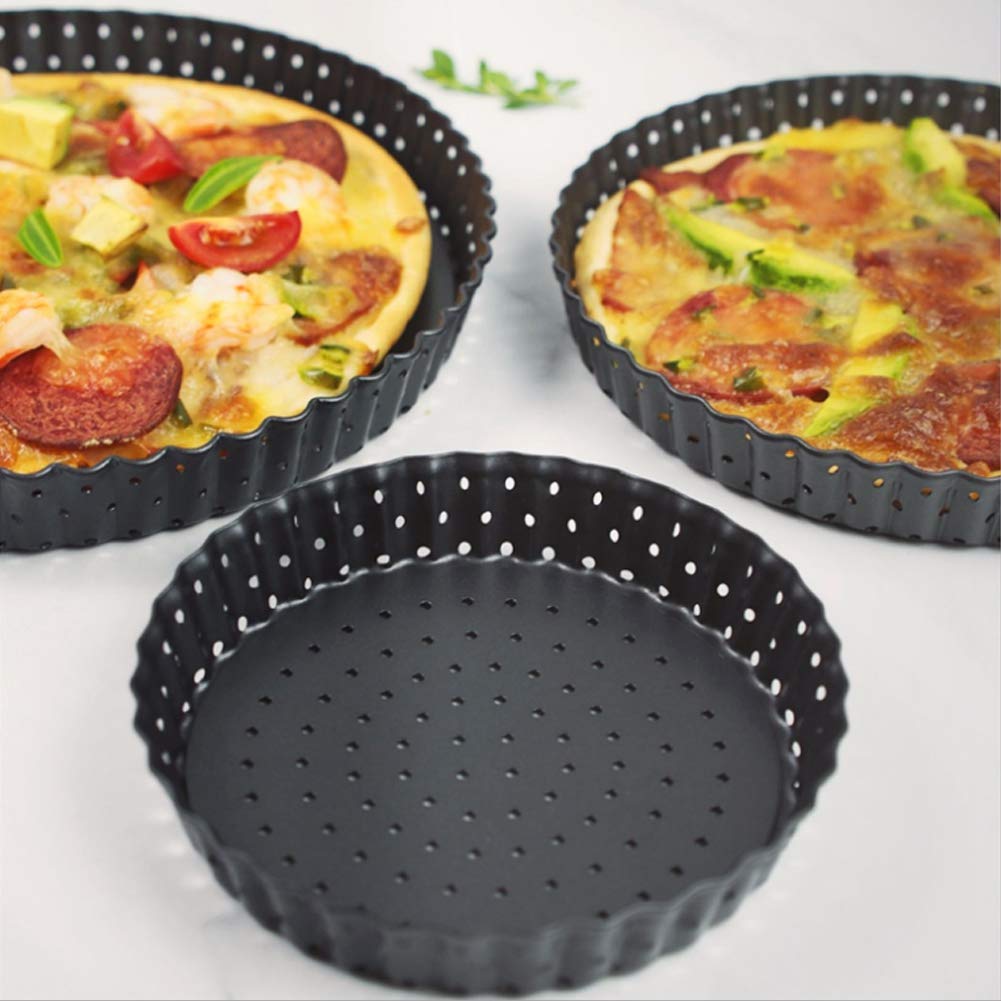 **Agatige 5-Inch Non-Stick Pizza Pan with Holes & Removable Bottom - Perfect for Baking Homemade Pizzas, Pies, and Desserts in Oven or Toaster Oven**