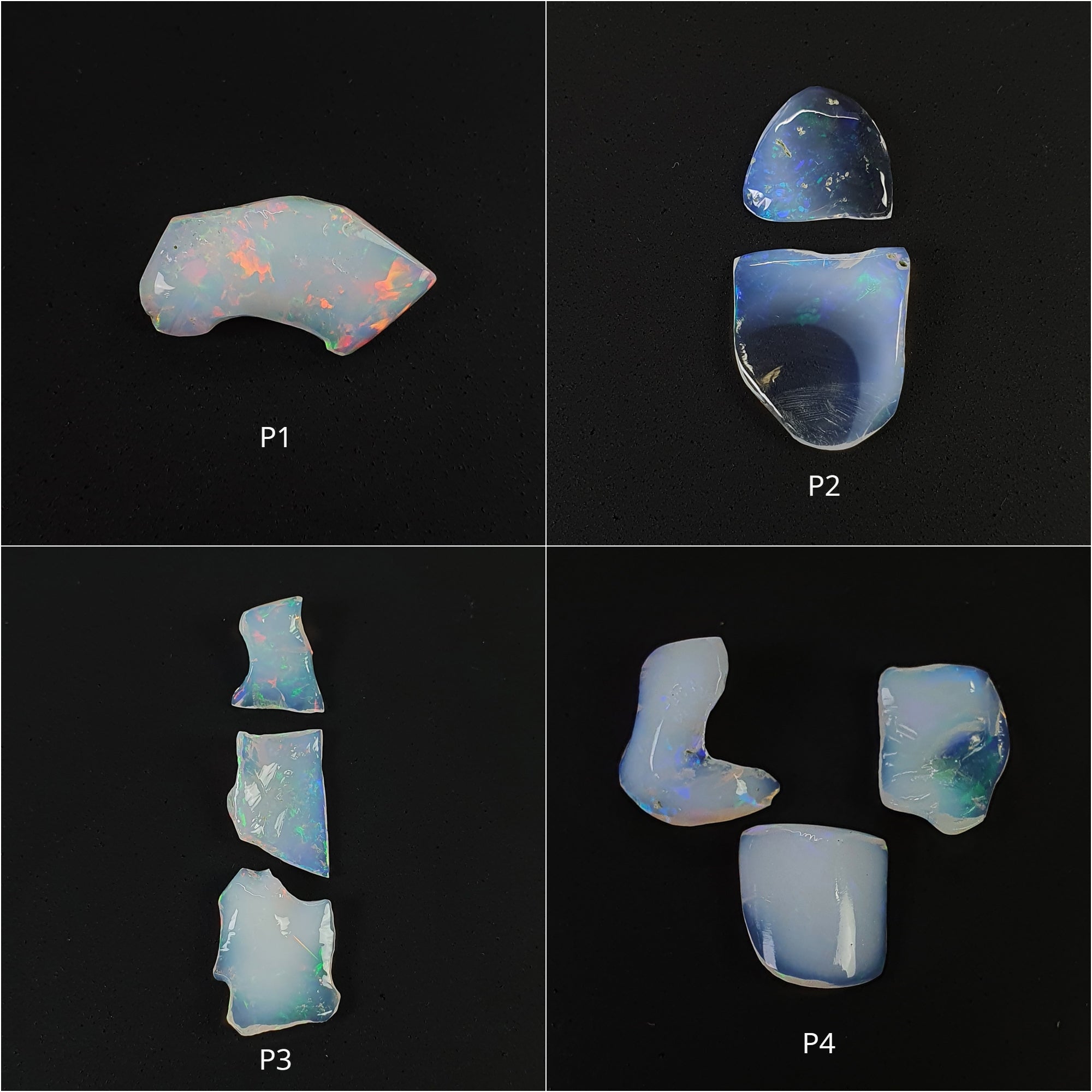 Natural Ethiopian White Opal Cabochon - Untreated Gemstone, Irregular Shape (1pc, 2pc, 3pc Options) for Jewelry Making, Pendants & Rings
