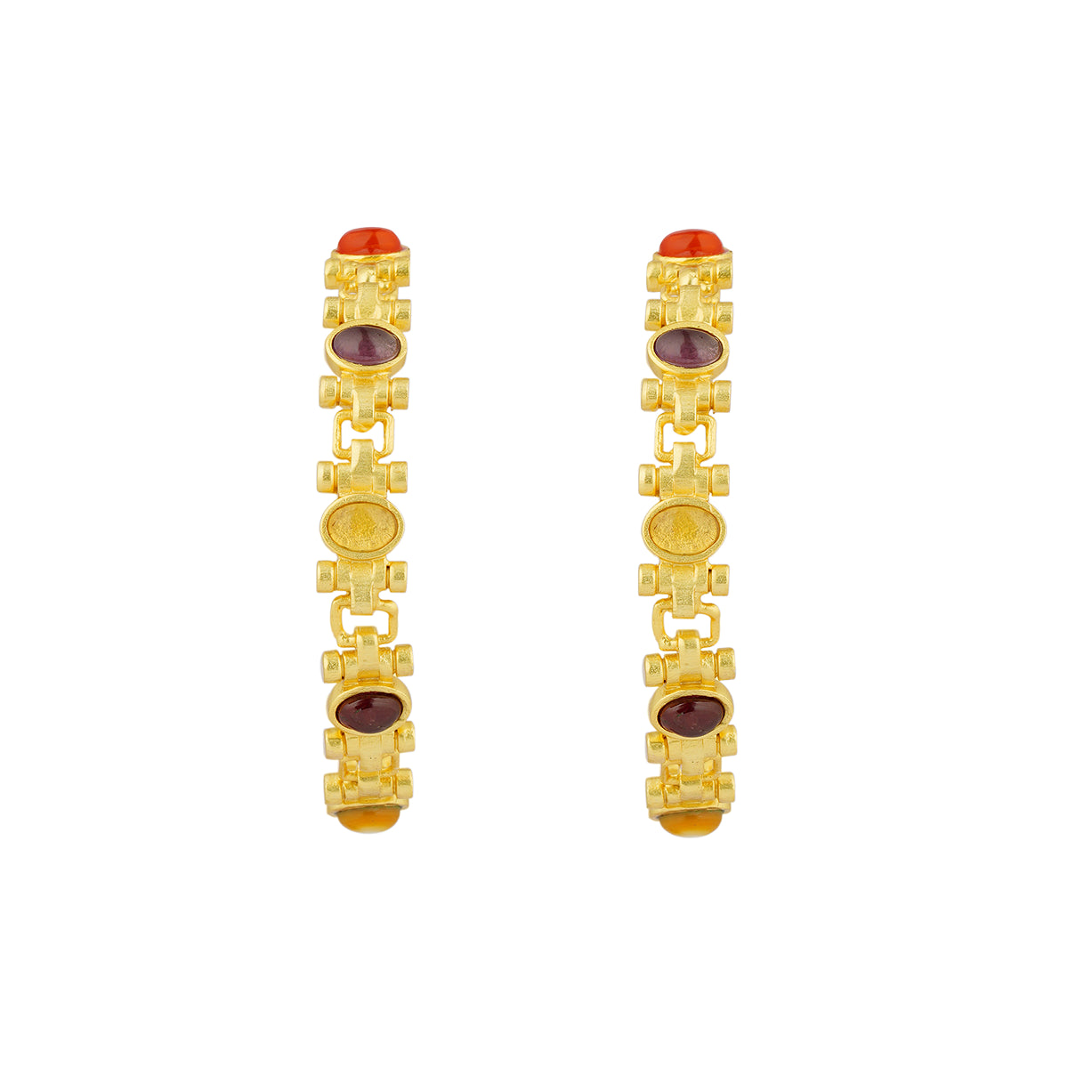 Power Hoops Navratan Earrings – Stylish Indian Jewelry for Women | Perfect for Parties, Weddings & Festive Occasions
