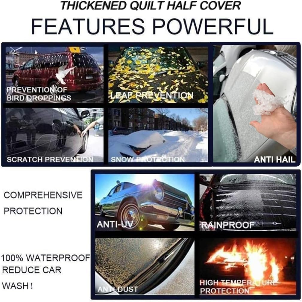 Waterproof Anti-Hail Car Cover for Cupra Formentor SUV - All Weather Windproof Half Top Cover for Outdoor Protection Against Ice, Snow & Hail - Perfect for Winter Storage & Extreme Weather Parking