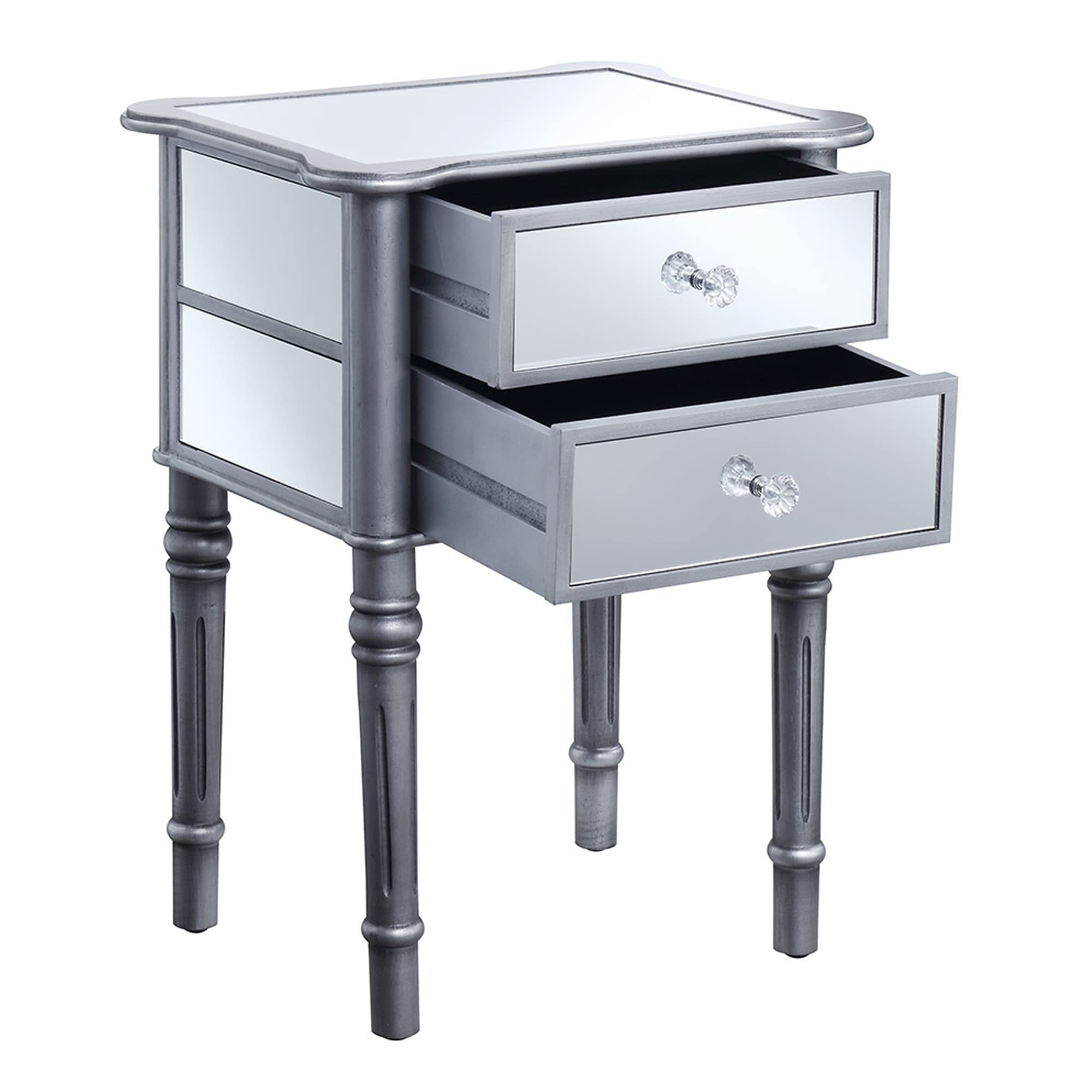 Ergode Gold Coast Mayfair 2 Drawer End Table - Modern Nightstand with Storage for Bedroom, Living Room & Office - Perfect Side Table for Small Spaces
