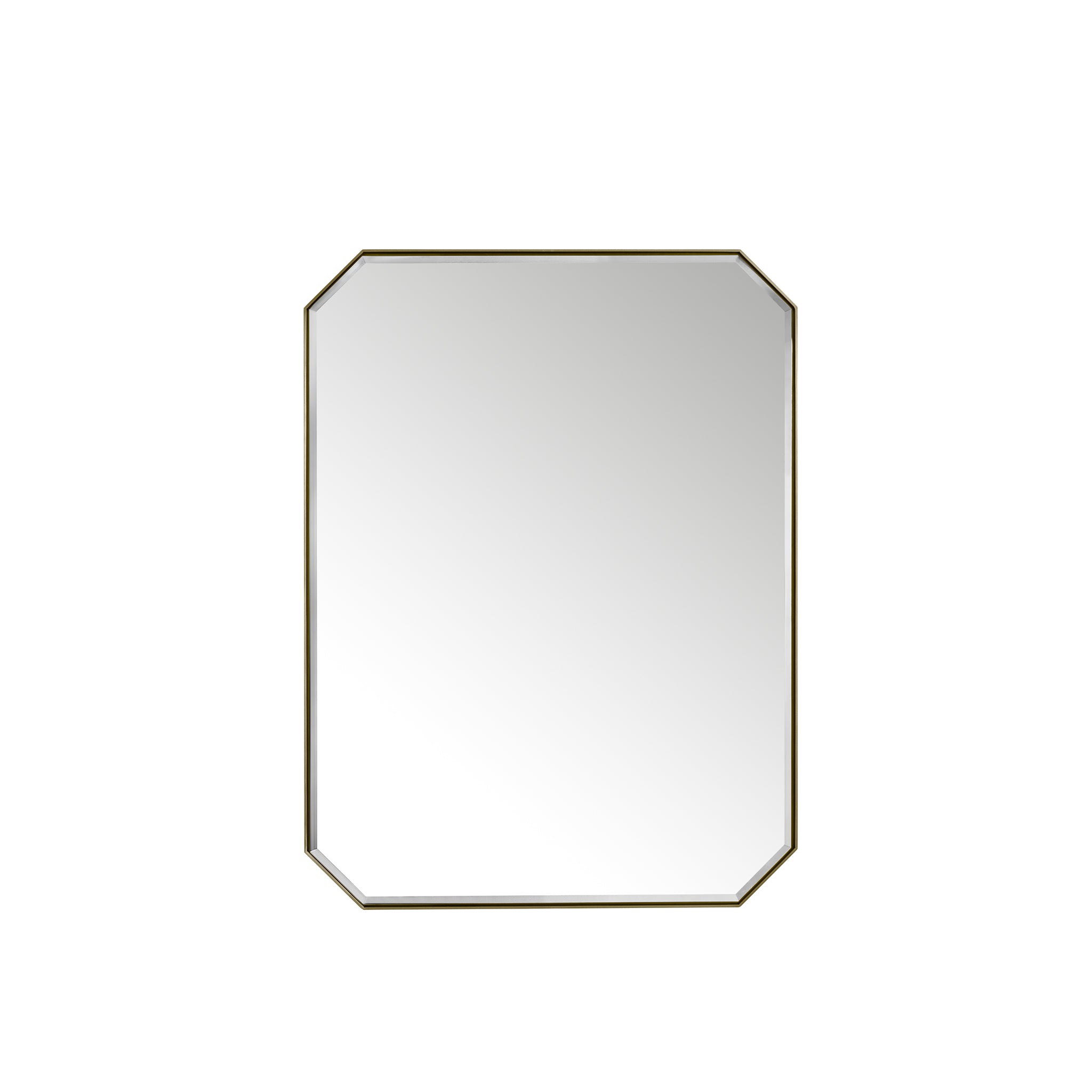 Rohe 30-Inch Octagon Wall Mirror in Champagne Brass Finish - Elegant Bathroom Vanity & Entryway Decor