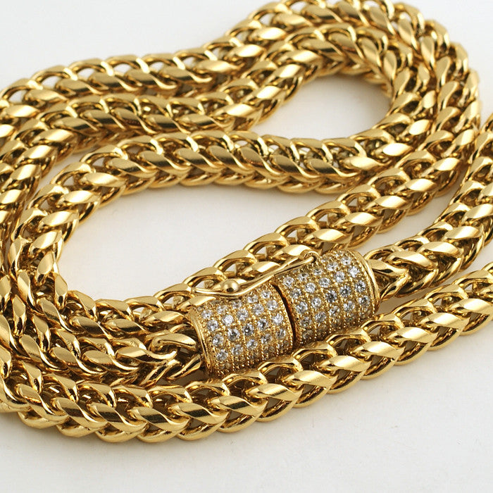 18K Gold Plated 6mm Franco Chain Necklace for Women - Elegant Luxury Jewelry for Parties, Weddings & Special Occasions