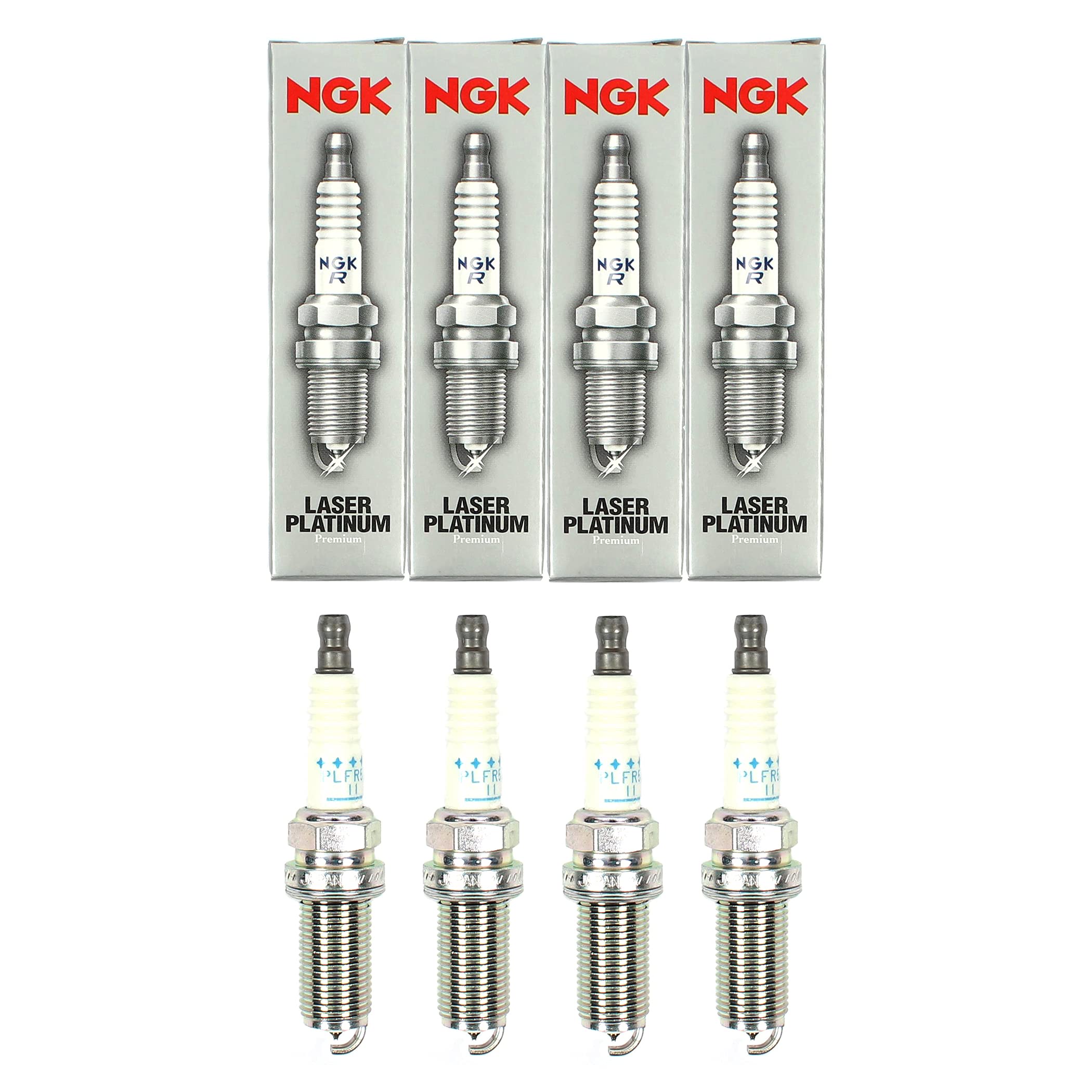4 PCS NGK 6240 Laser Platinum Spark Plugs PLFR5A-11 - High Performance Spark Plugs for Cars, Trucks & SUVs - Perfect for Engine Tune-Ups & Performance Upgrades