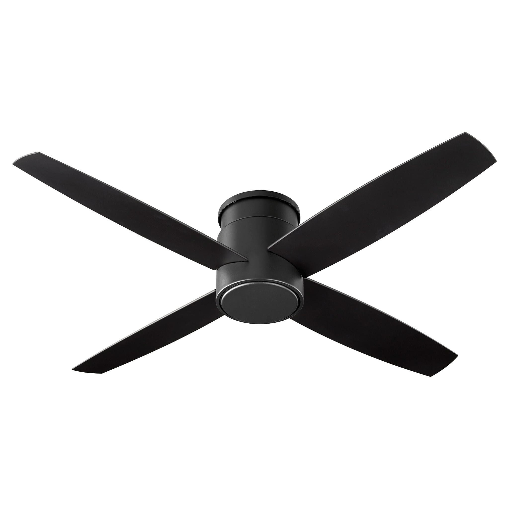 52 Inch Low Profile Ceiling Fan with Wall Control & Remote - Oxygen 3 Oslo Hugger - Energy Efficient Quiet Flush Mount Fan with Optional LED Light for Bedroom, Living Room, Kitchen (Black)