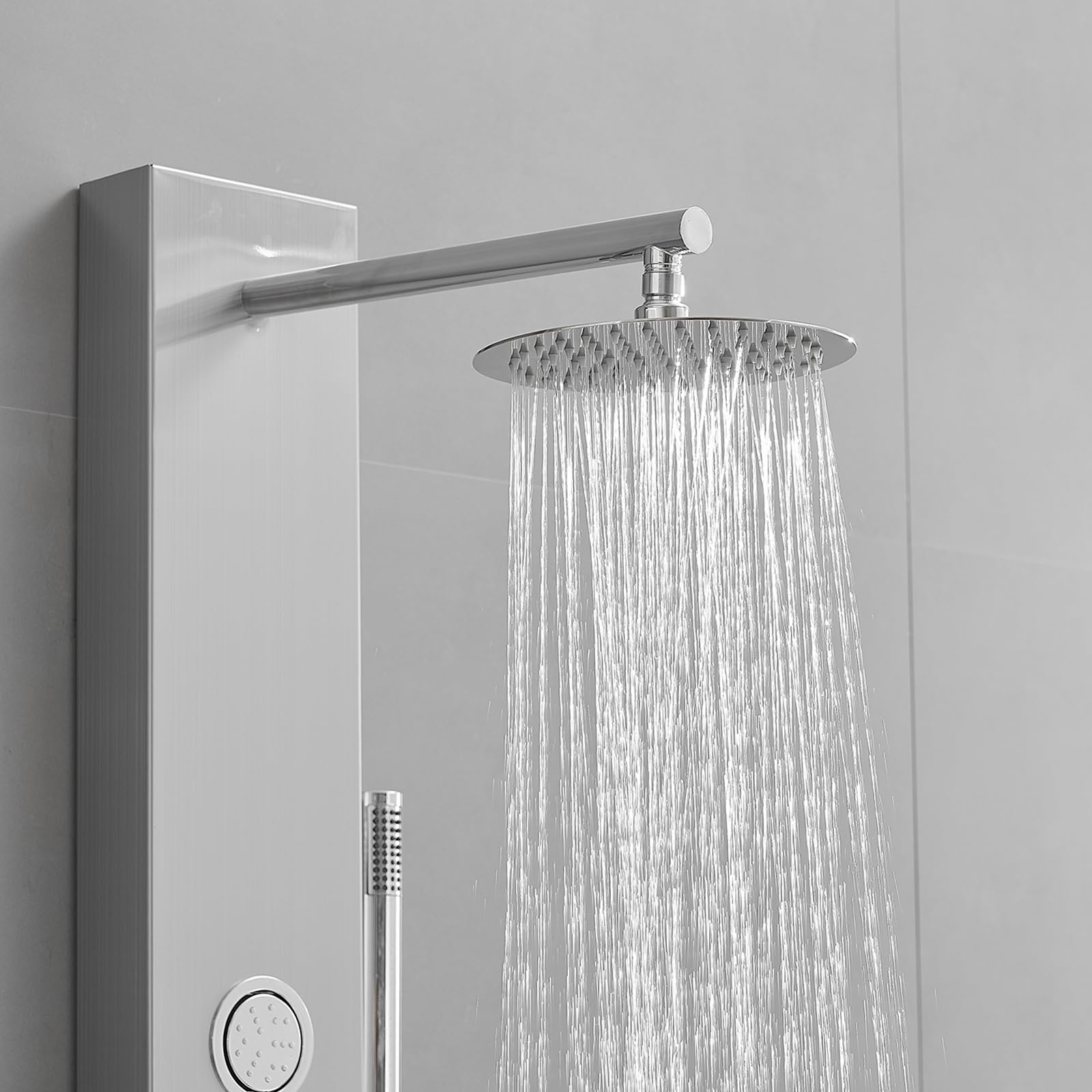 Premium Stainless Steel Shower Panel Tower System with 4 Adjustable Body Jets & 8