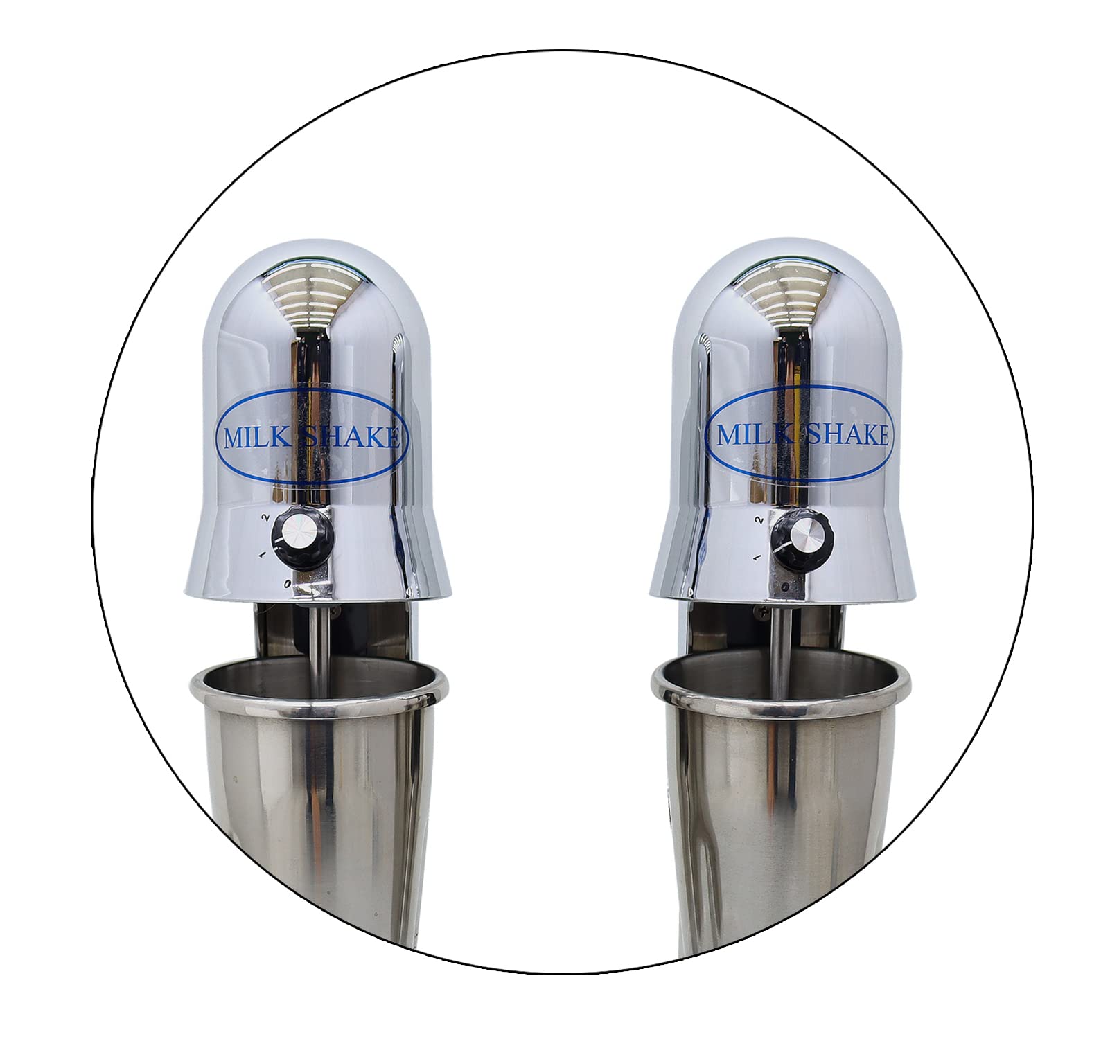 Commercial Milkshake Maker - Double Head Electric Milk Shake Mixer Machine with Stainless Steel & 2 Plastic Cups (650ml) - Perfect for Smoothies, Ice Cream Shakes & Frozen Drinks in Restaurants, Cafes & Bars