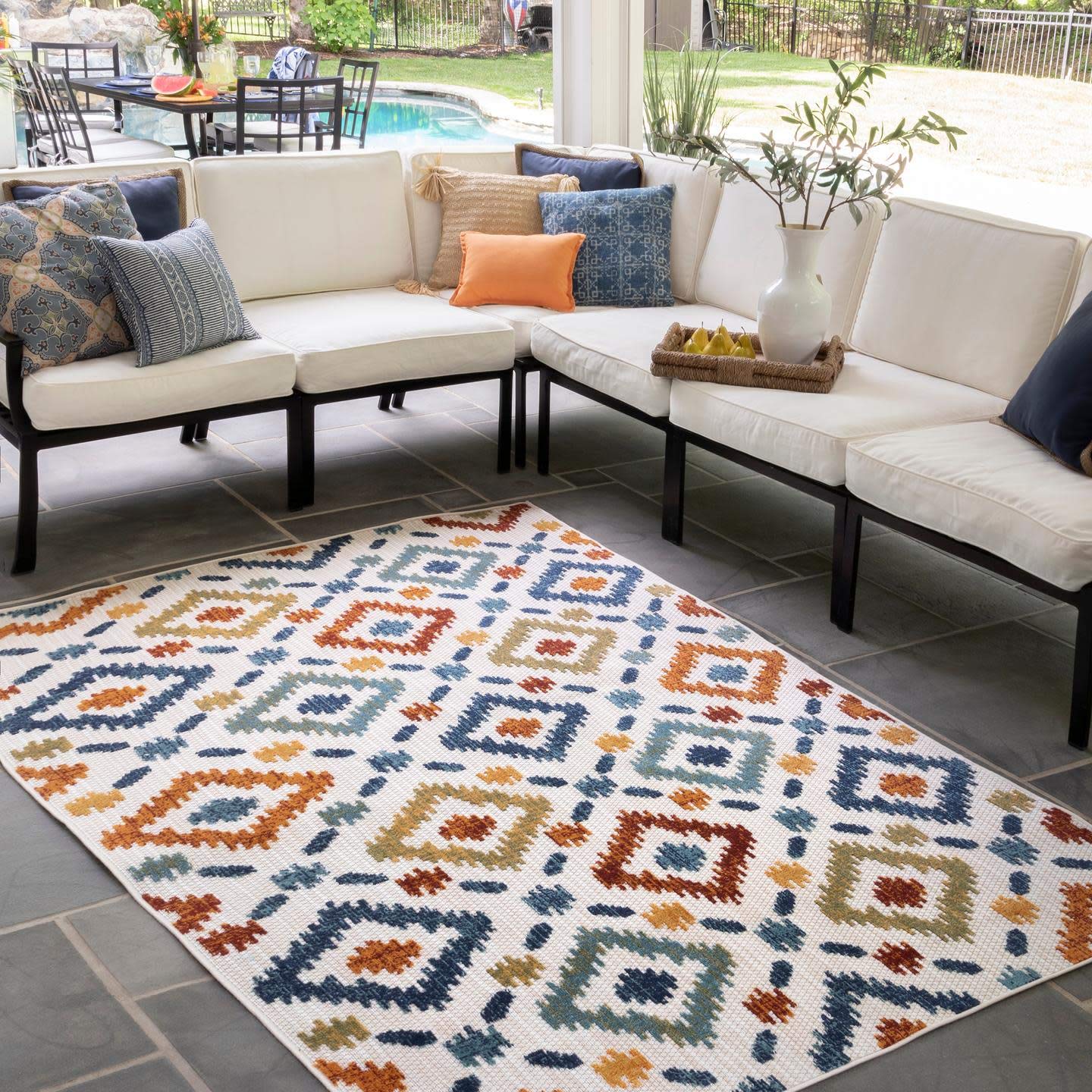 nuLOOM Labyrinth Transitional Indoor/Outdoor Area Rug 2' x 3' Multi-Color - Perfect for Patio, Deck, Living Room & Bedroom Decor