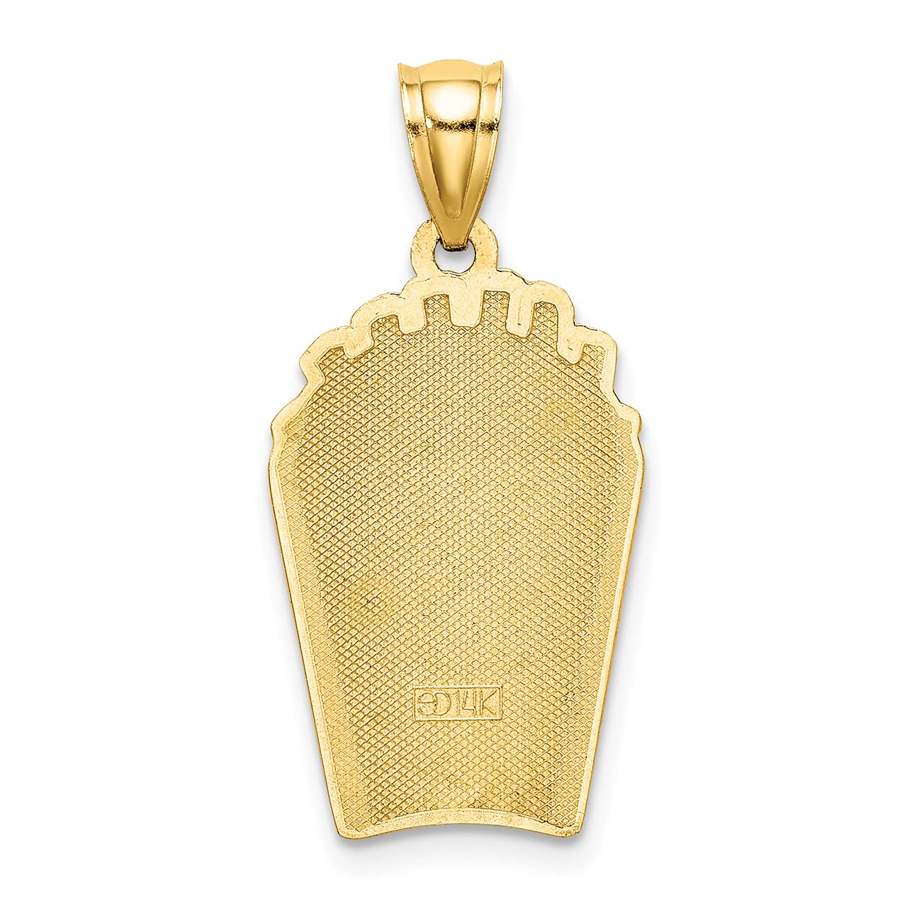 14K Yellow Gold French Fries Charm with Enamel - Lex & Lu Dainty Food Jewelry for Women - Perfect for Layering Necklaces, Gift Giving & Everyday Wear