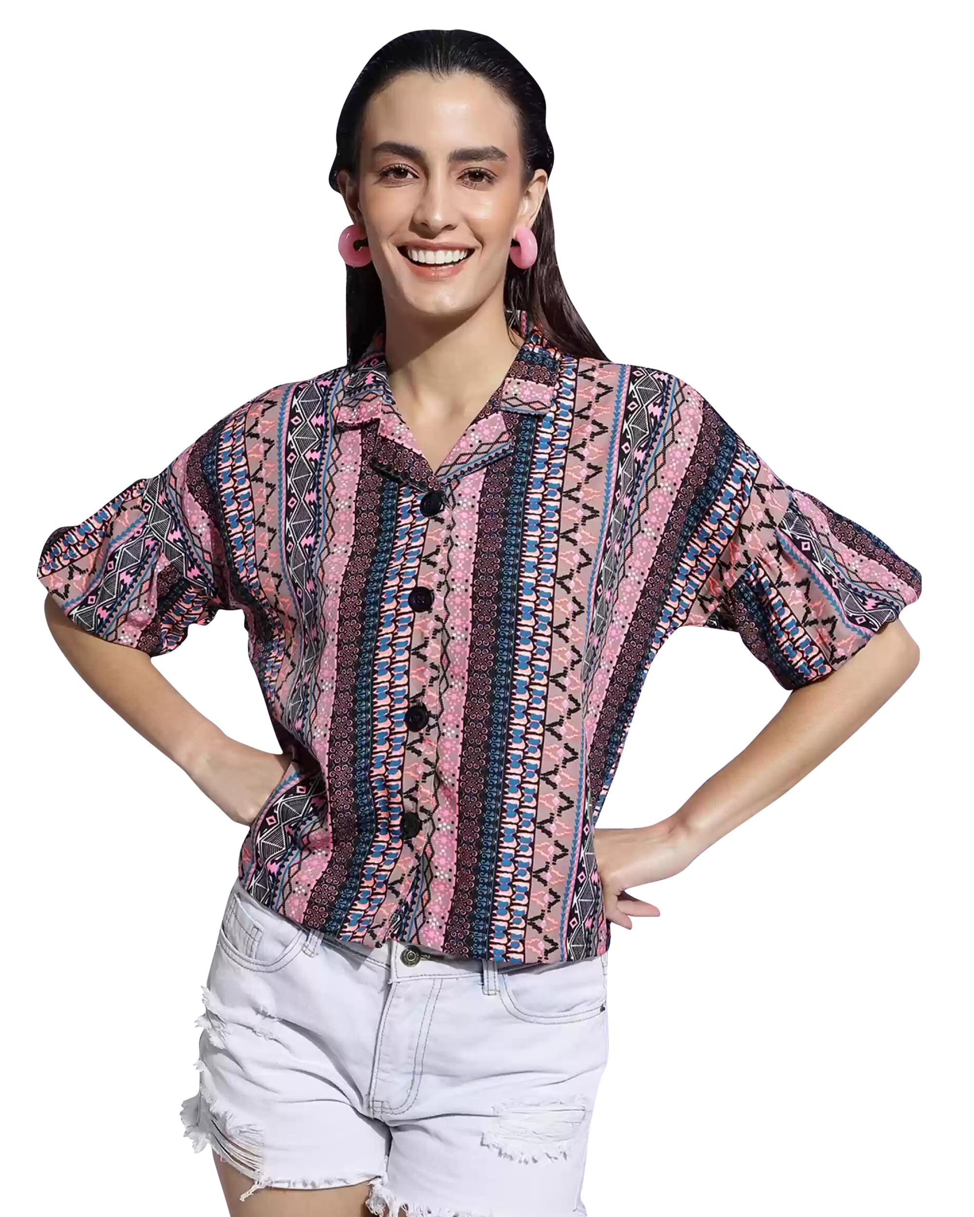 I ENTERPRISE Printed Multicolor Women's Tops - Stylish AK/MA464*S Blouse for Casual Wear, Office & Party Outfits