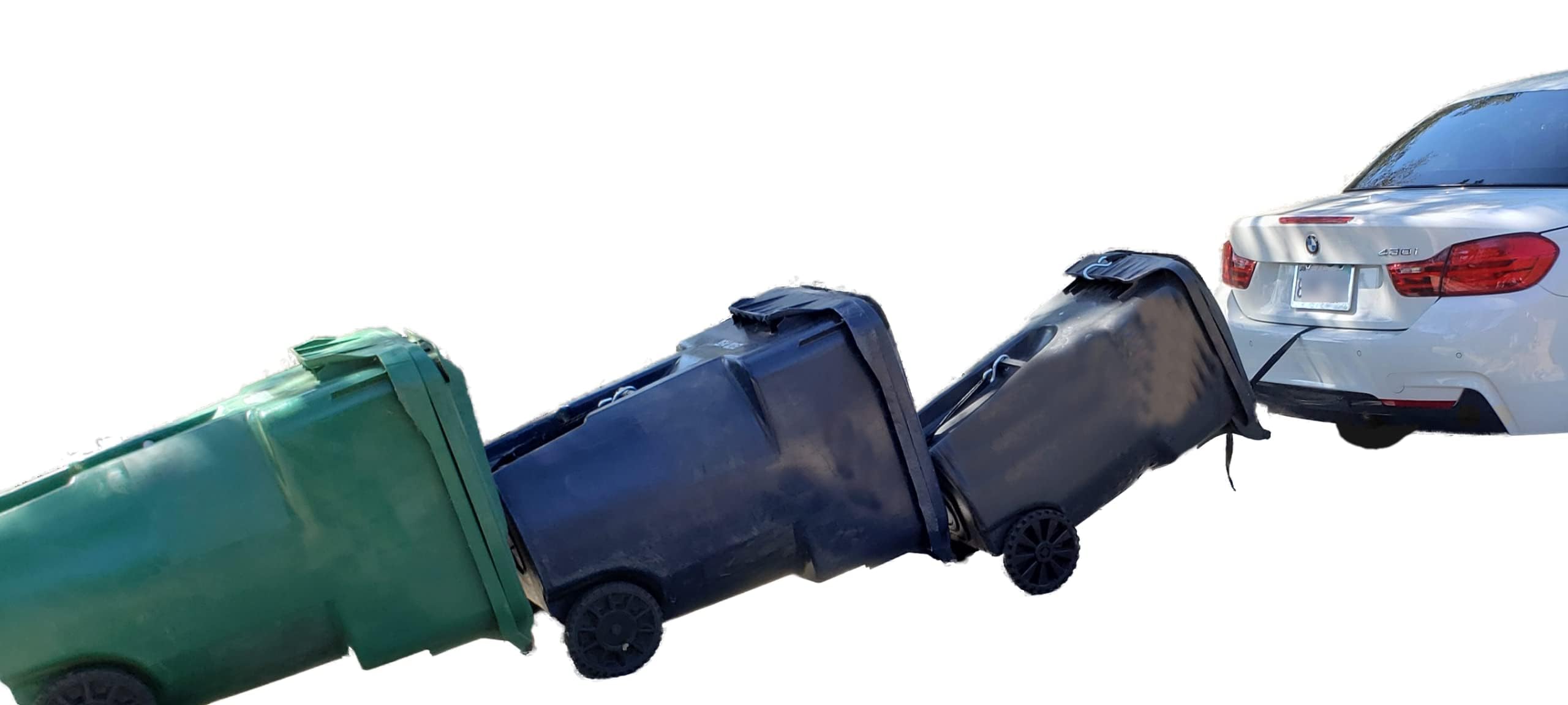 Heavy Duty Garbage Can Hauler Cart - Trash Trainer Vehicle Tow Strap for Multiple Cans | No Hitch Required | Universal Fit for Any Vehicle | Perfect for Home, Commercial & Municipal Waste Collection