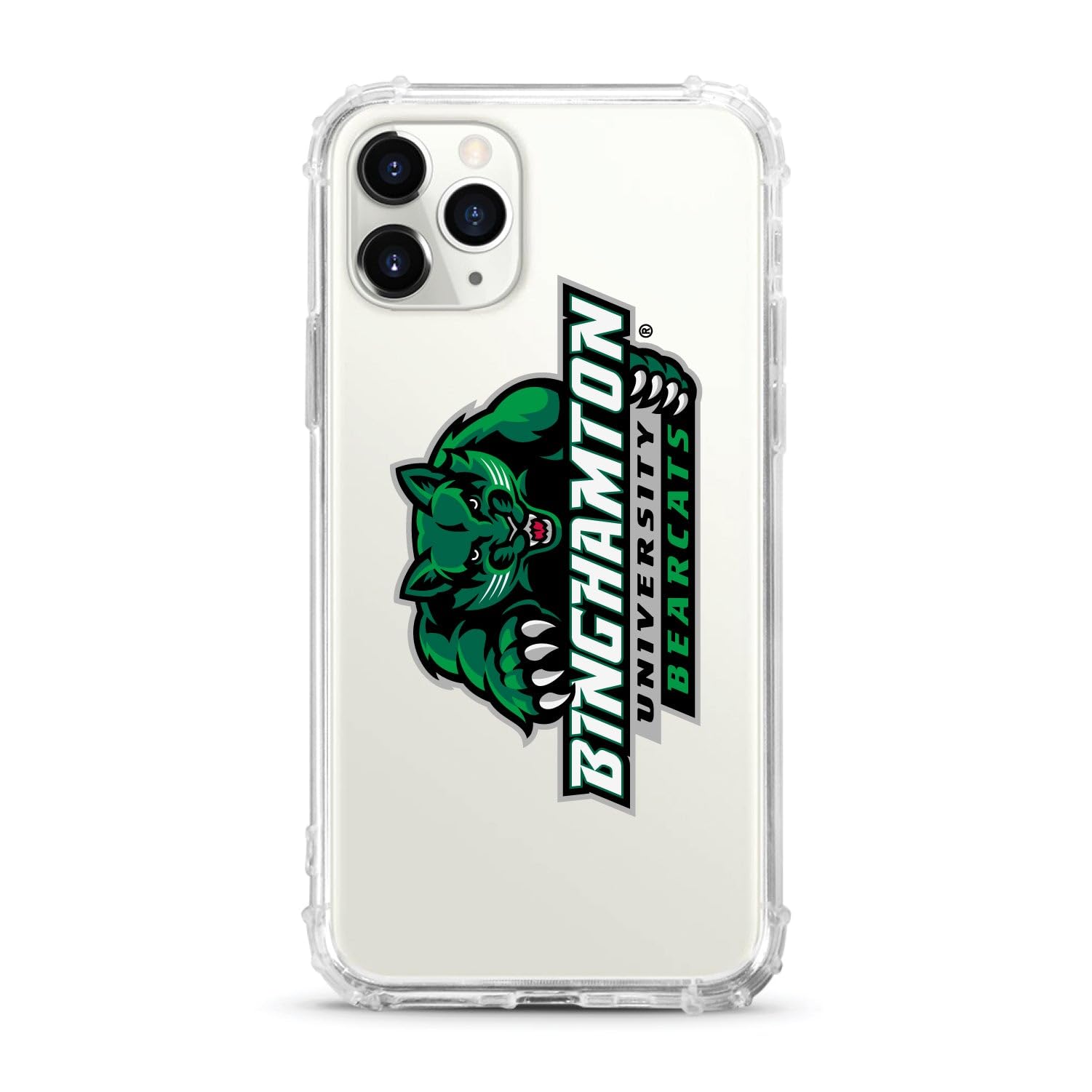 OTM Essentials Rugged Phone Case for iPhone 13 Pro Max - Shockproof Protective Cover with Tough Edge Design - Binghamton University Themed Classic White Case | Perfect for College Students, Outdoor Activities & Daily Protection
