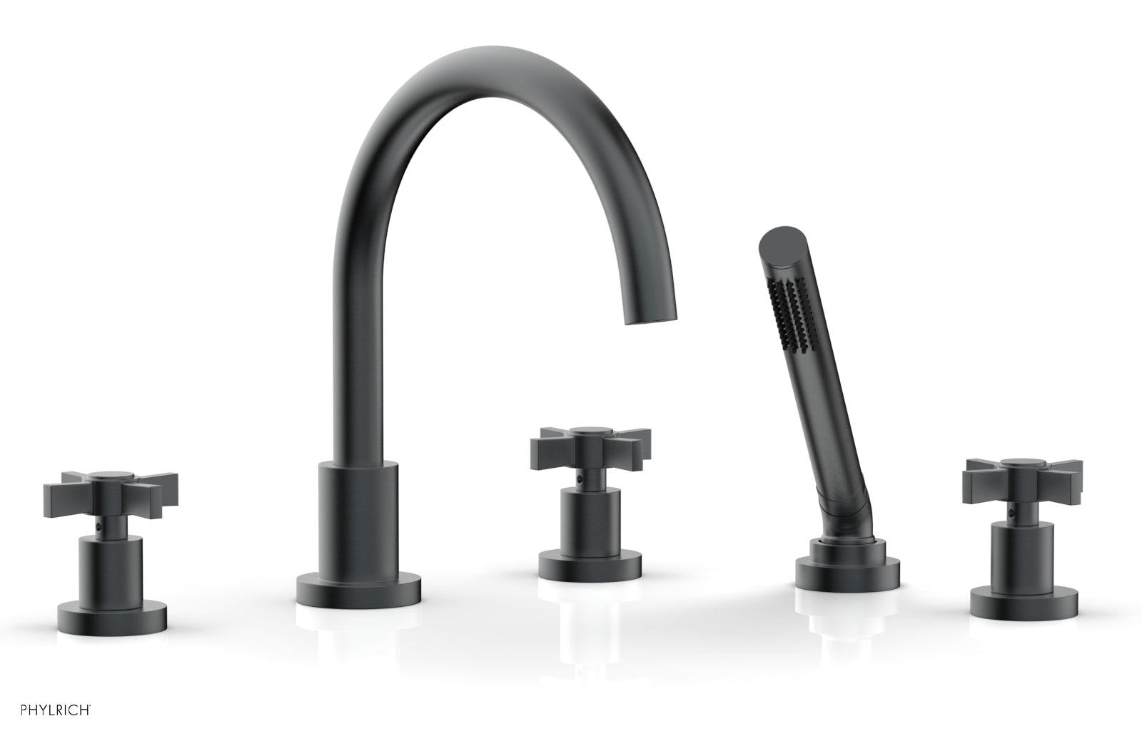Premium Deck Tub Set with Hand Shower - Durable Blade Cross Handles (Model D2137C1) for Outdoor Bathing & Relaxation in Gardens, Patios or Poolside Areas