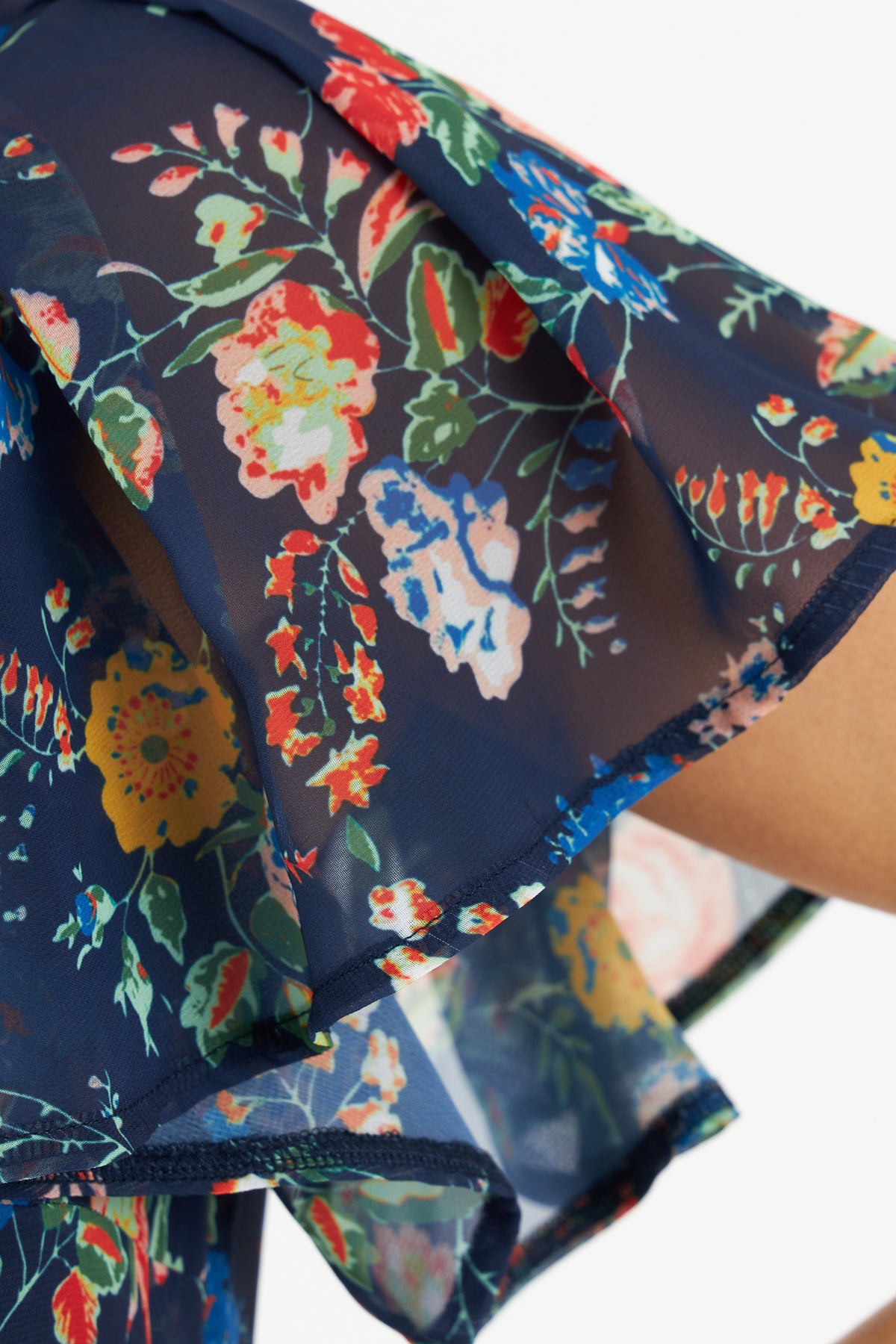Chia Floral Dress for Women - Navy Blue Flowy Maxi Dress with Pockets, Summer Boho Beach Dress, Perfect for Vacations, Weddings & Casual Outings