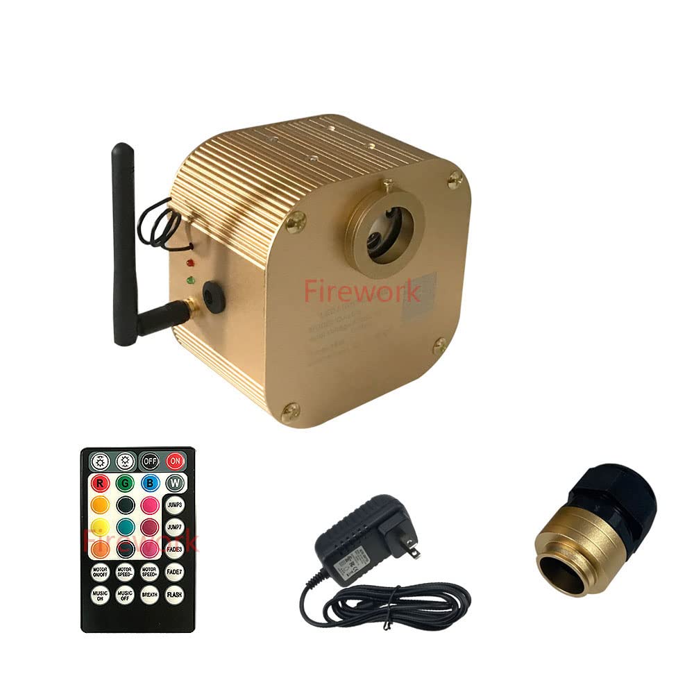 16W Bluetooth Fiber Optic Light Engine with APP & Remote Control - Twinkle Star Ceiling Lights for Cars, Home Theater & Bedroom Decoration (Fiber Optic Cable Not Included)